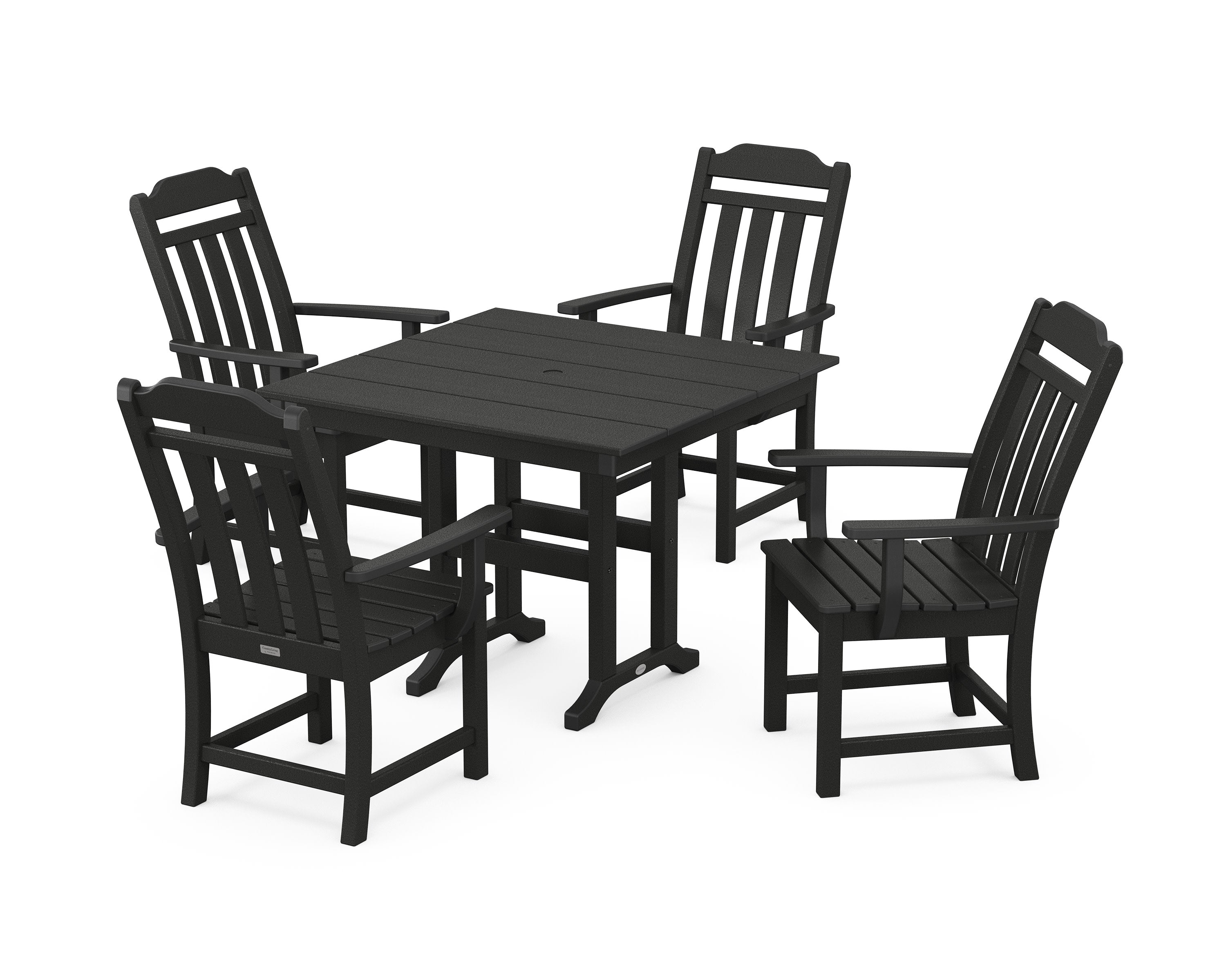 Cottage 5-Piece Farmhouse Dining Set in Black