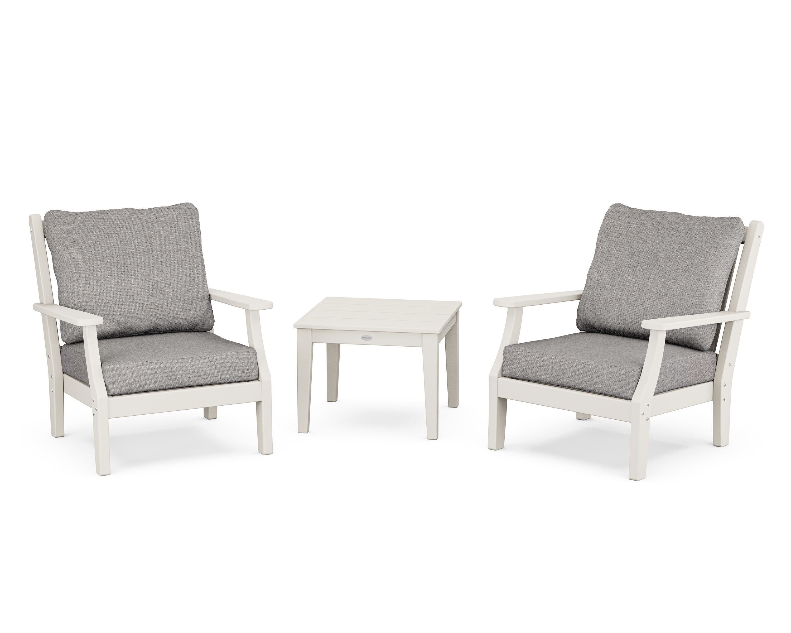 Wovendale 3-Piece Deep Seating Set in Sand / Grey Mist
