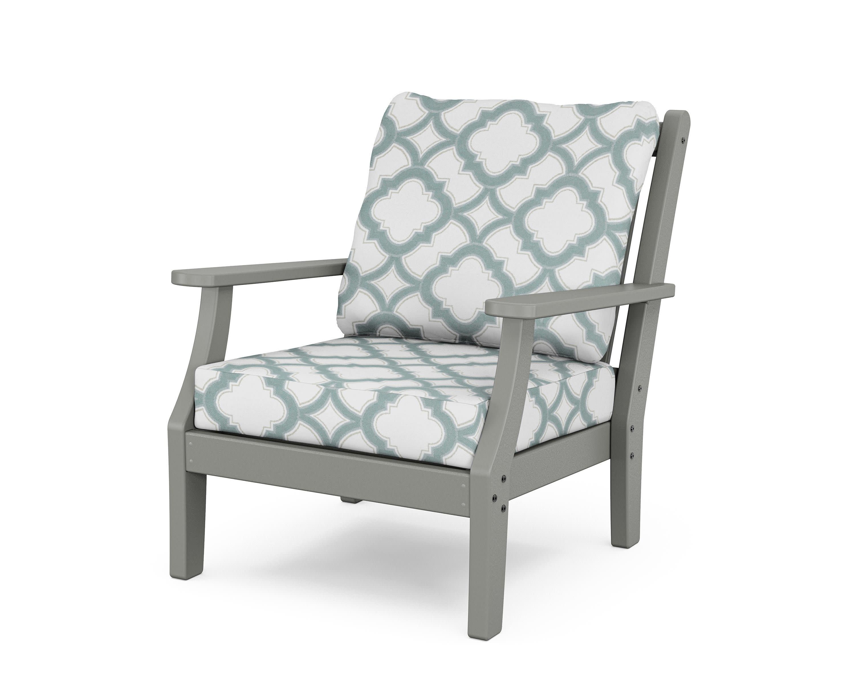 Wovendale Deep Seating Chair in Slate Grey / Trellis Glacier Spa