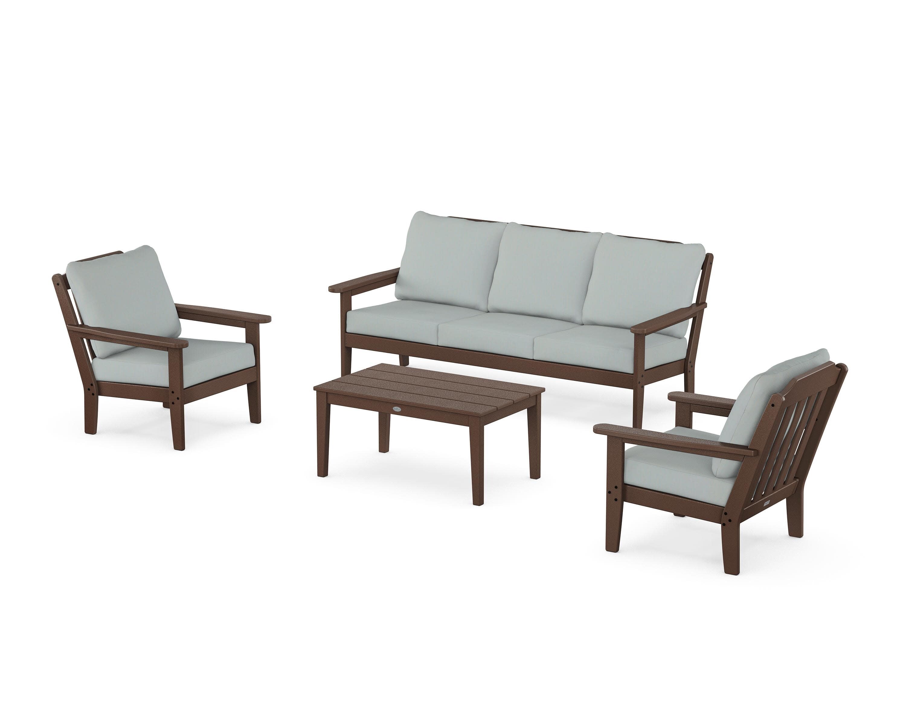 Cottage 4-Piece Deep Seating Set with Sofa in Mahogany / Spa