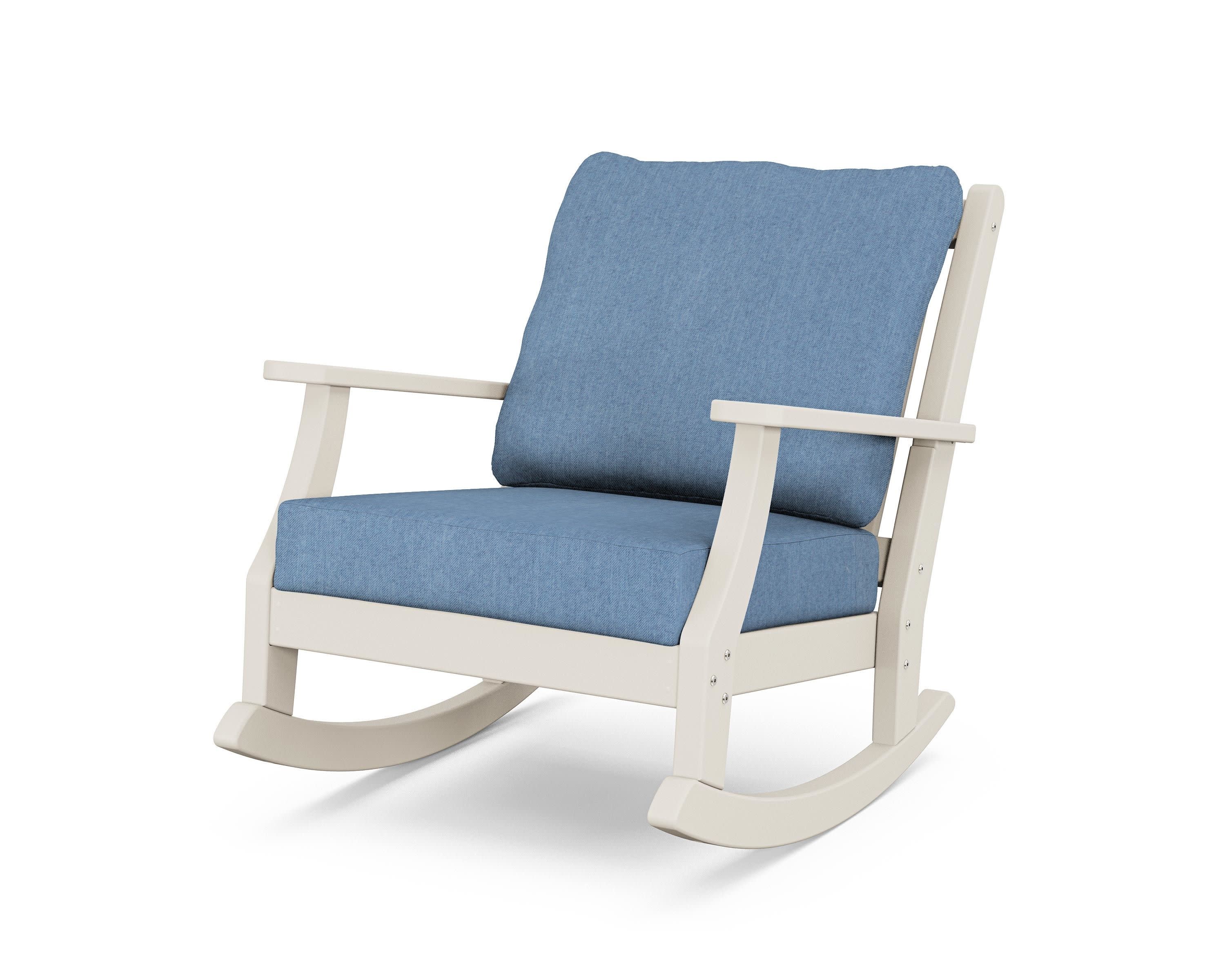Wovendale Deep Seating Rocking Chair in Sand / Sky Blue