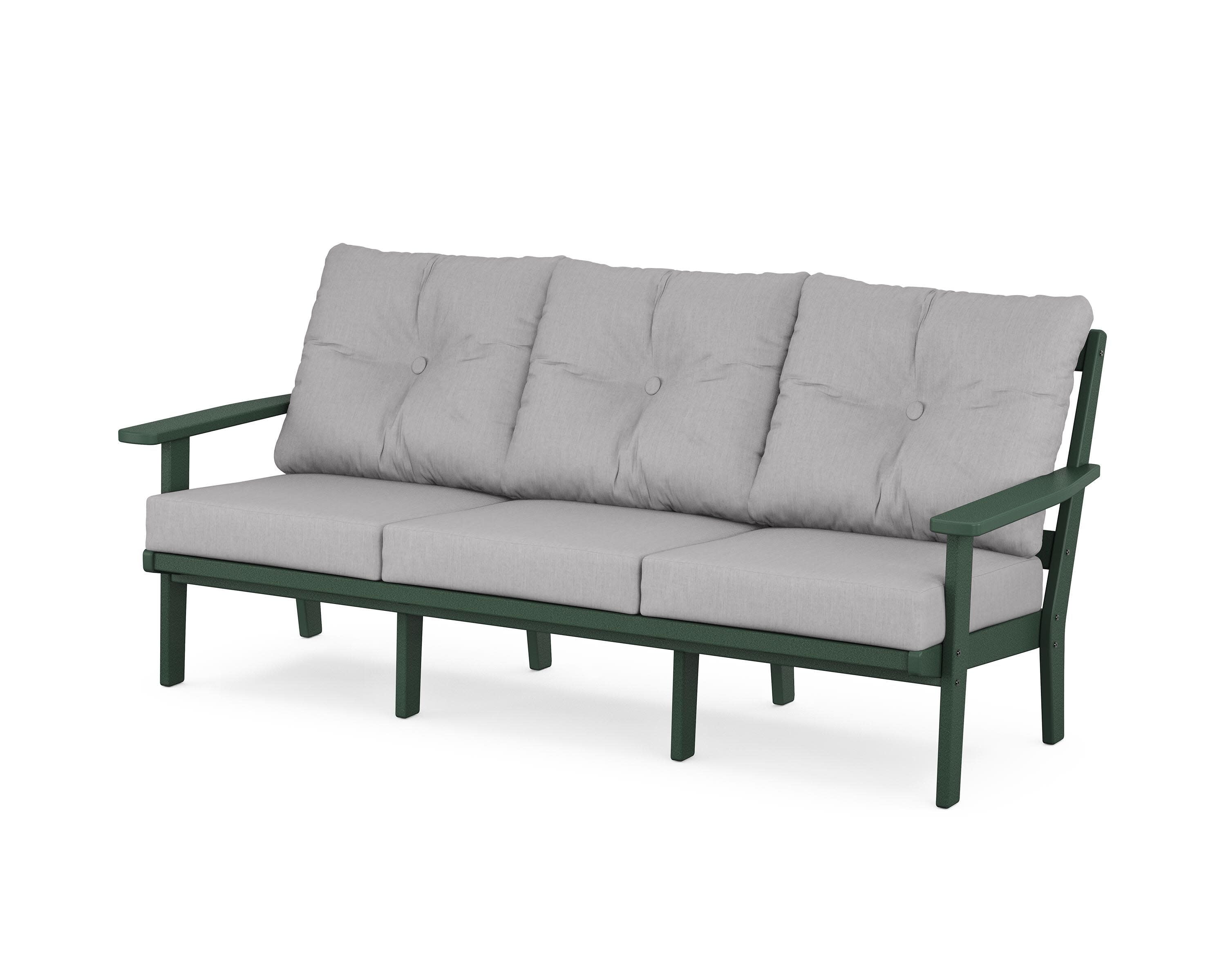 PrairieDeep Seating Sofa in Green / Granite