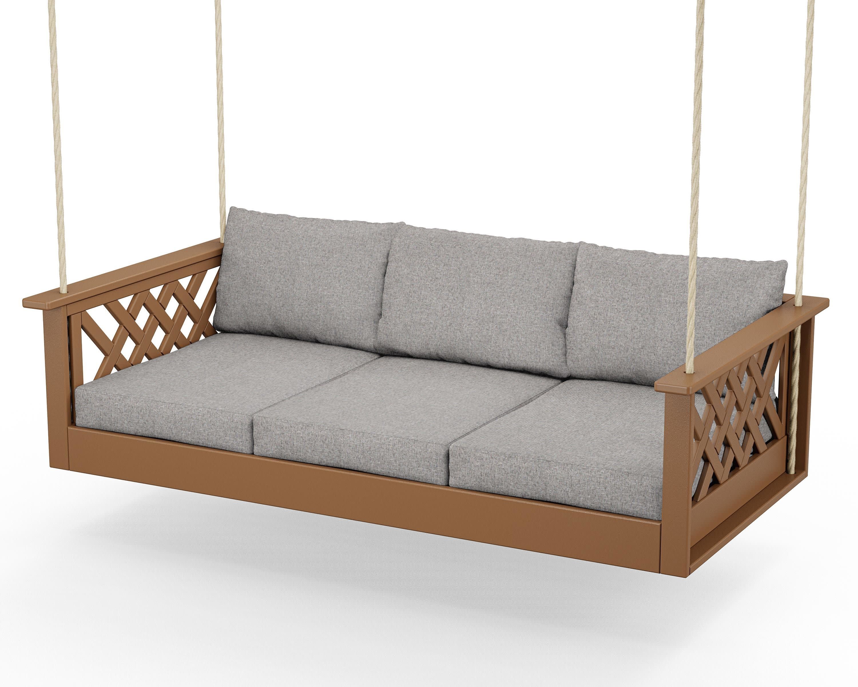 Wovendale Daybed Swing in Teak / Grey Mist