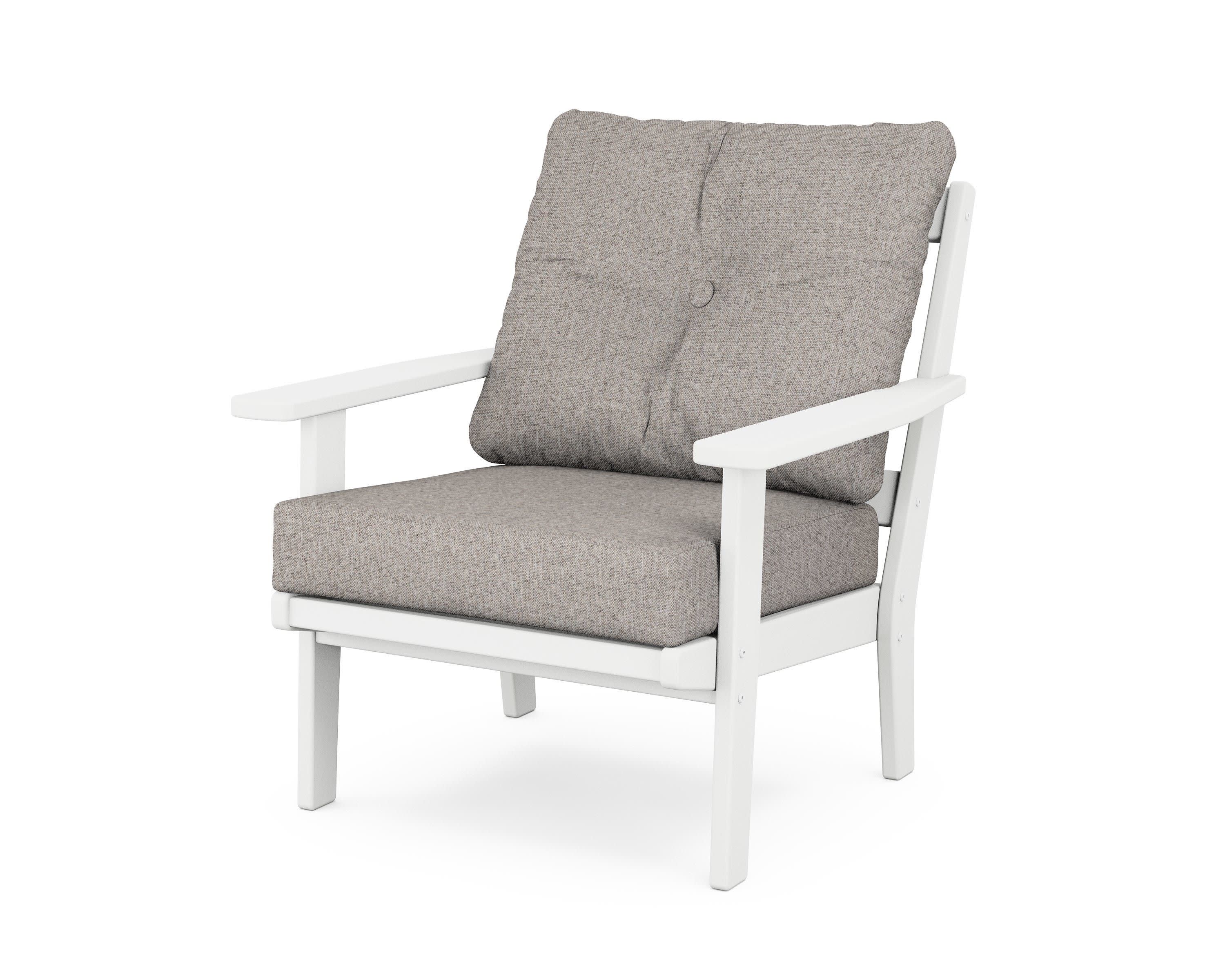 Prairie Deep Seating Chair in White / Weathered Tweed