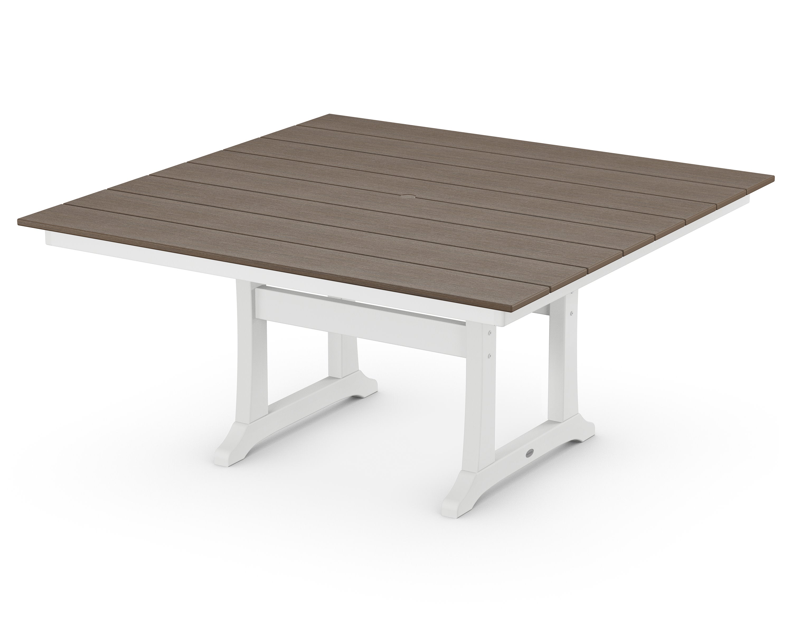Farmhouse Trestle 59" Dining Table in White / Kona