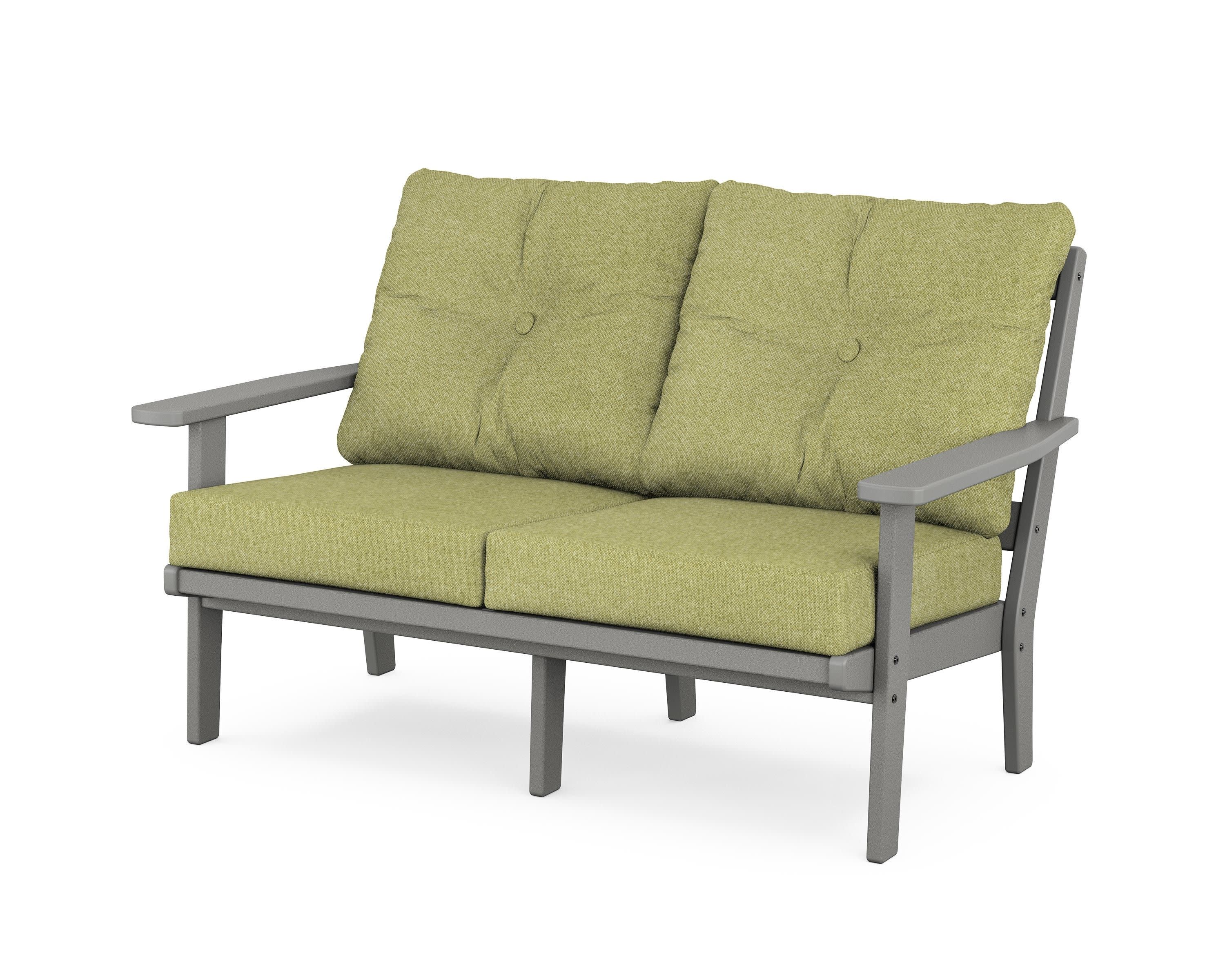 Prairie Deep SeatingLoveseat in Slate Grey / Chartreuse Boucle