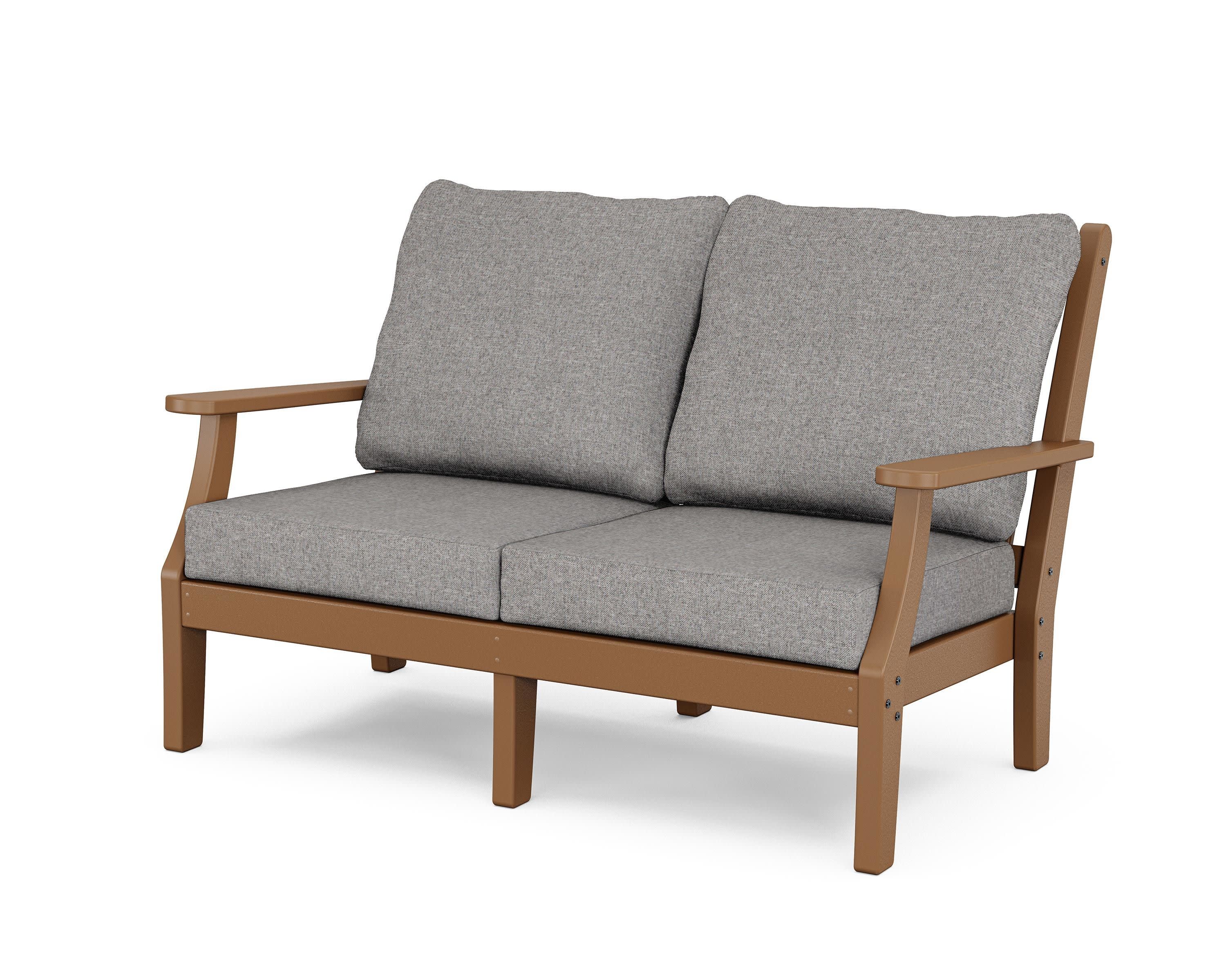 Wovendale Deep Seating Loveseat in Teak / Grey Mist