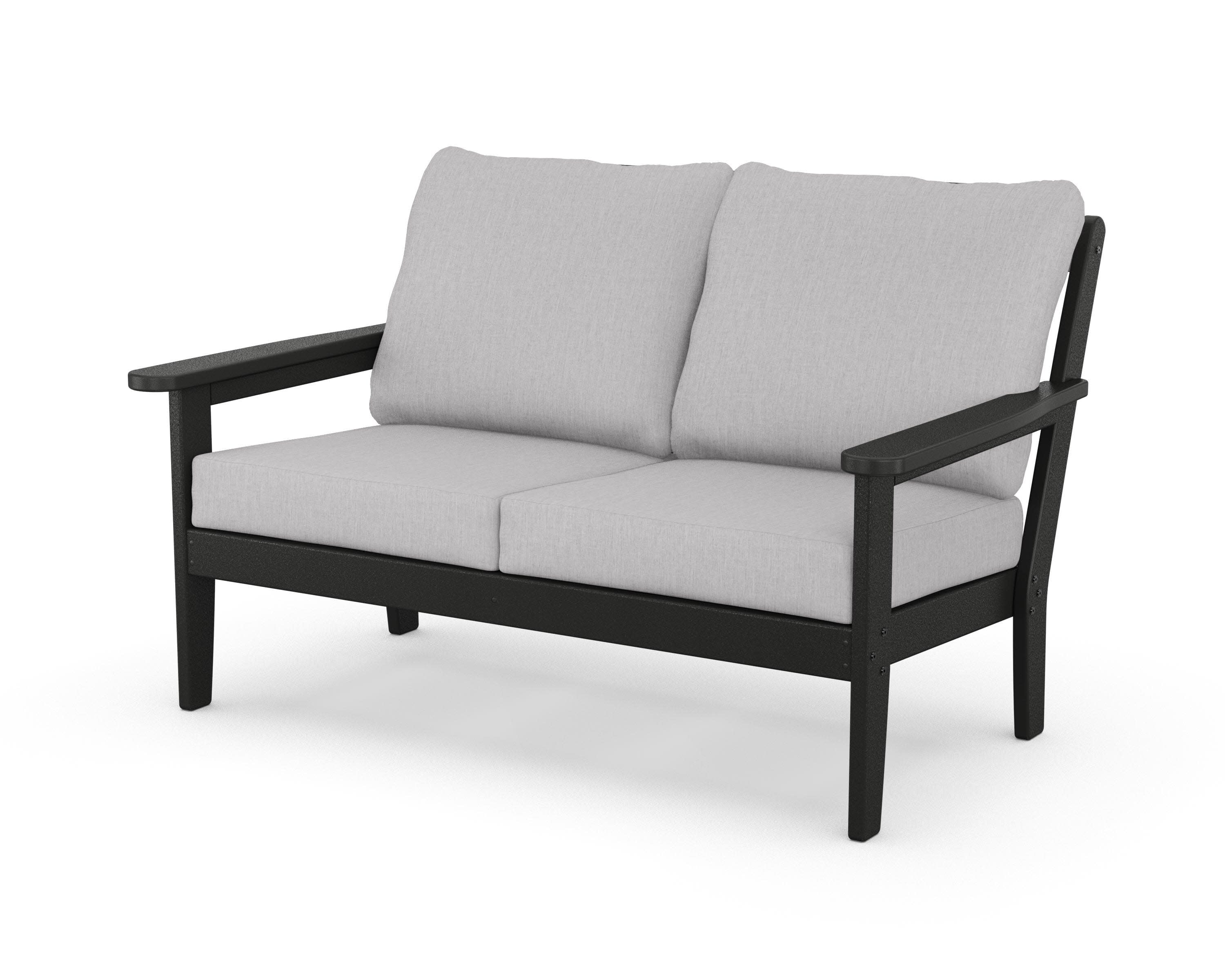 Cottage Deep Seating Loveseat in Black / Granite