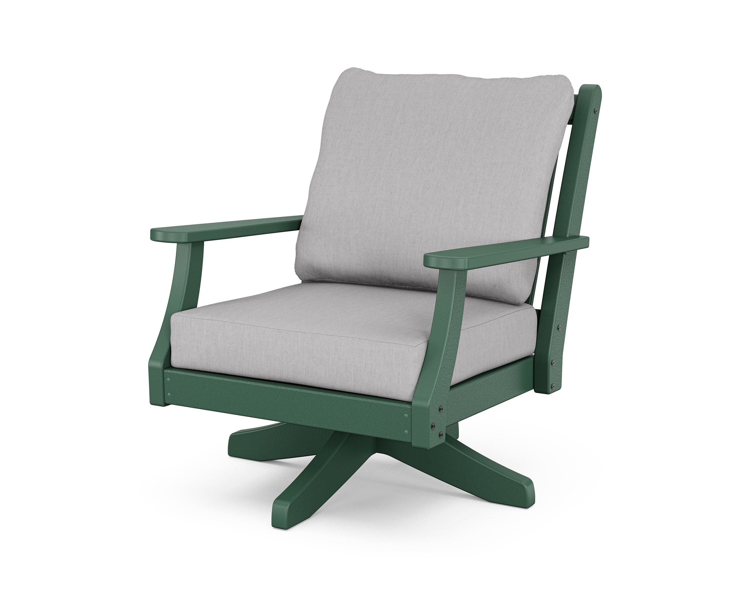 Wovendale Deep Seating Swivel Chair in Green / Granite