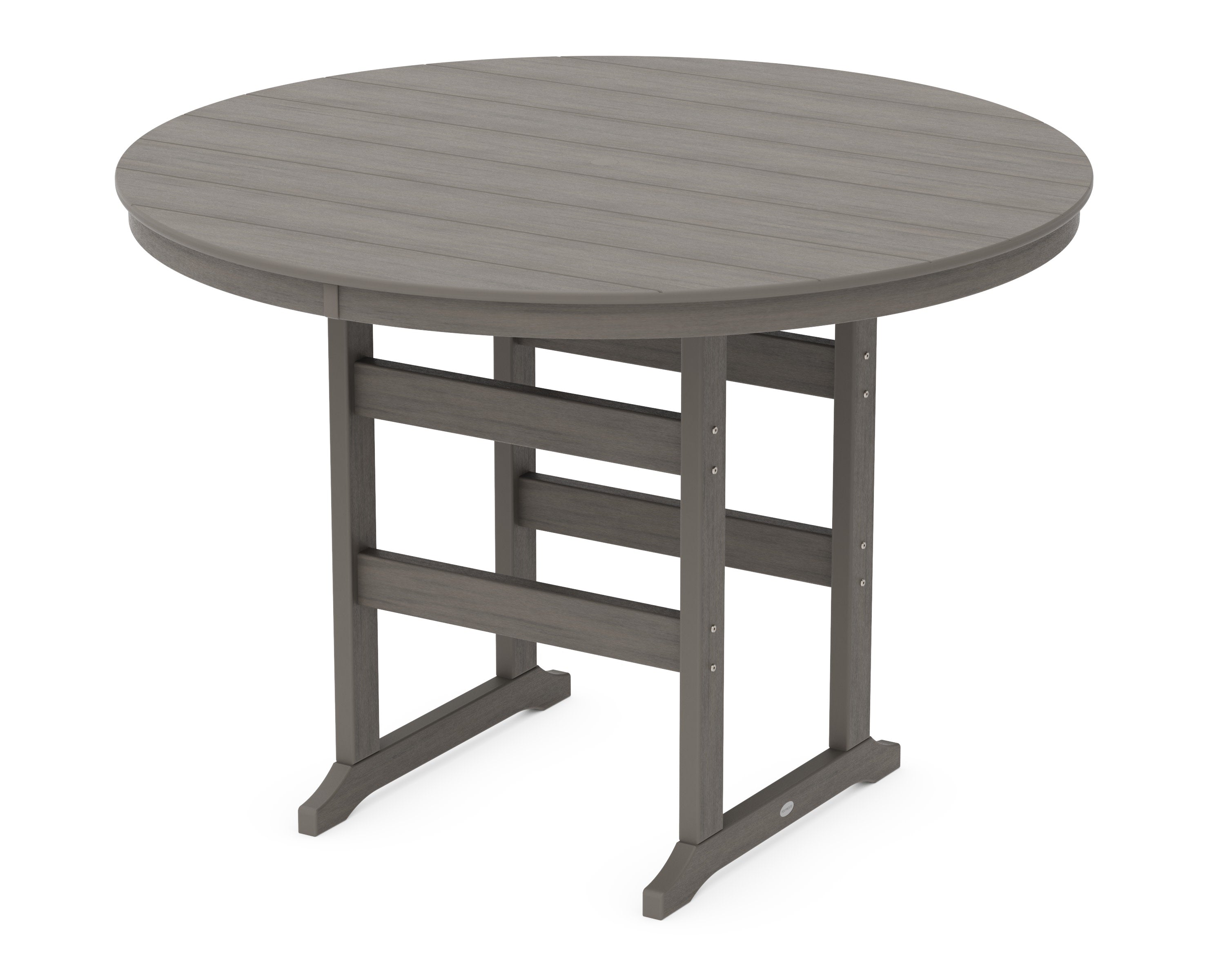 60" Round Farmhouse Bar Table in Driftwood