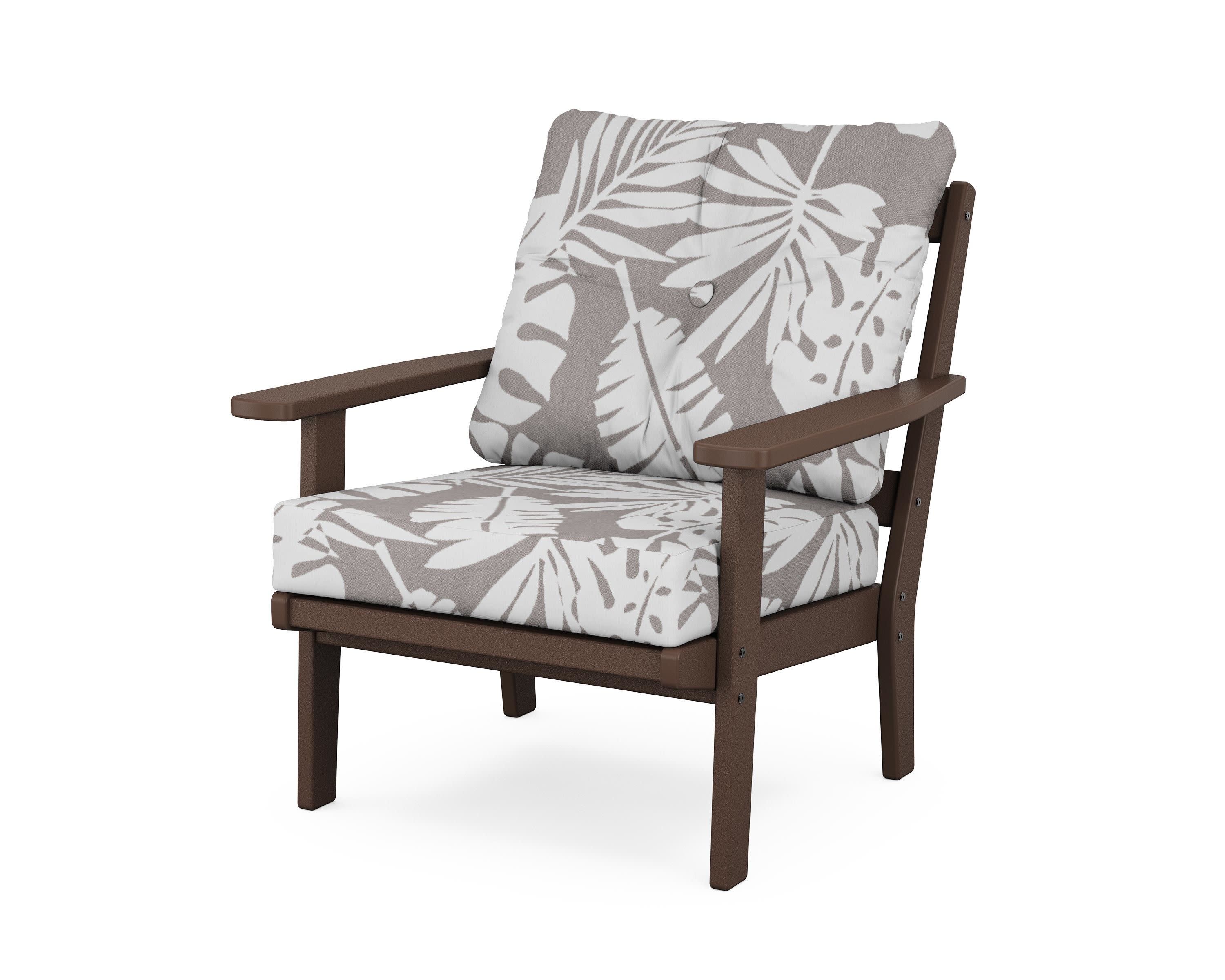 Prairie Deep Seating Chair in Mahogany / Leaf Grey Mist