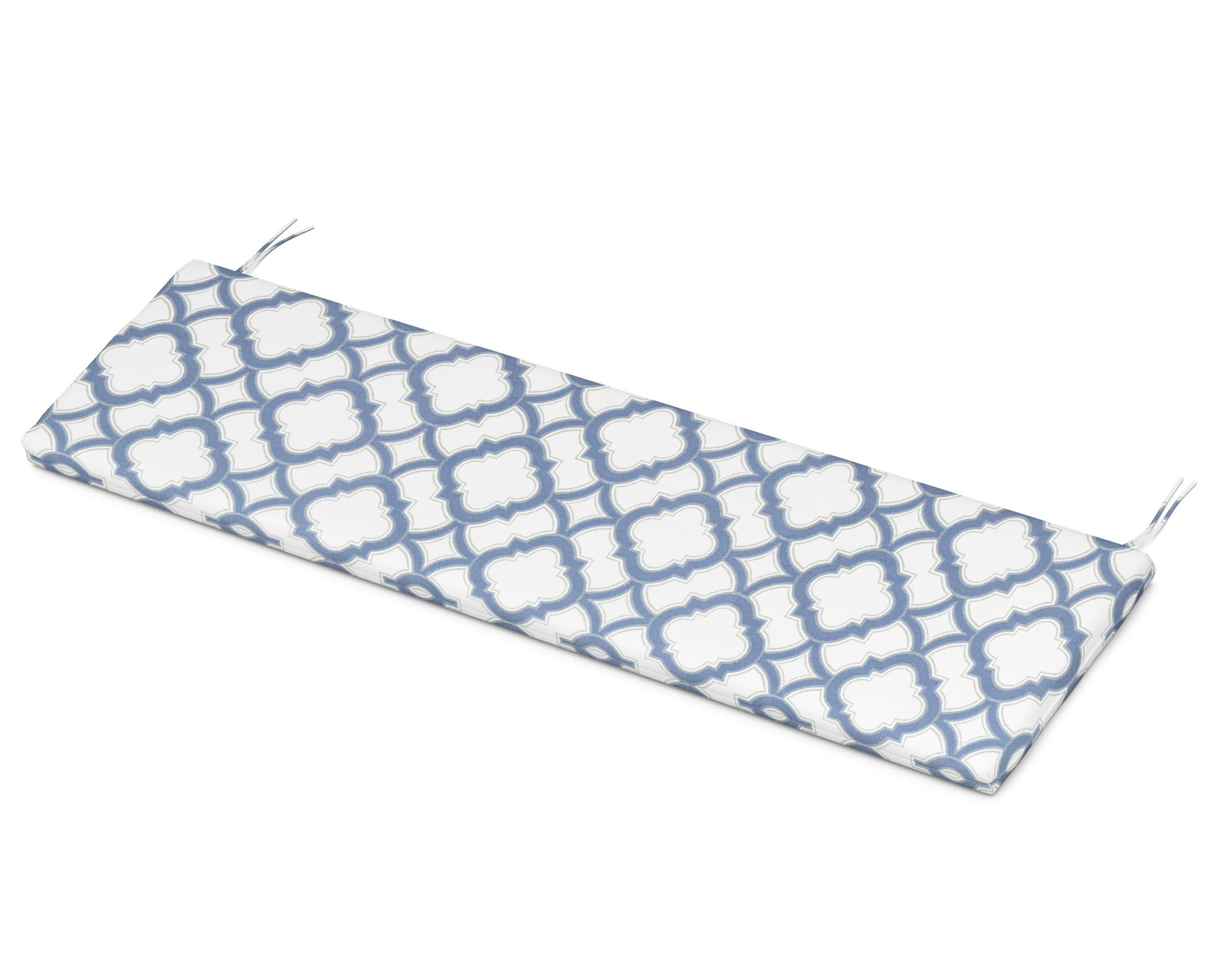 Bench Seat Cushion - 18.5"D x 55.5"W x 2.5"H in Trellis Sky Blue