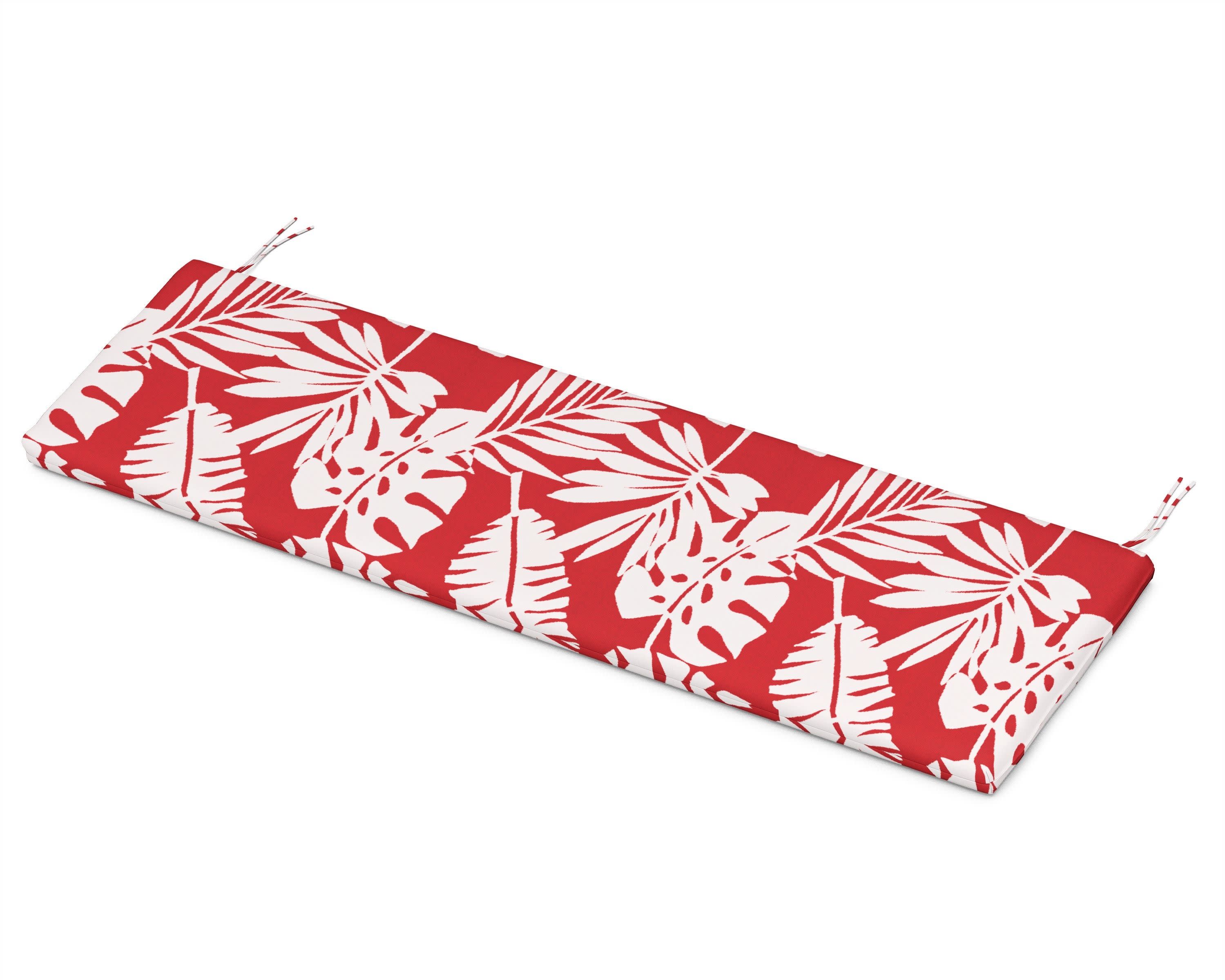 Bench Seat Cushion - 18.5"D x 55.5"W x 2.5"H in Leaf Crimson