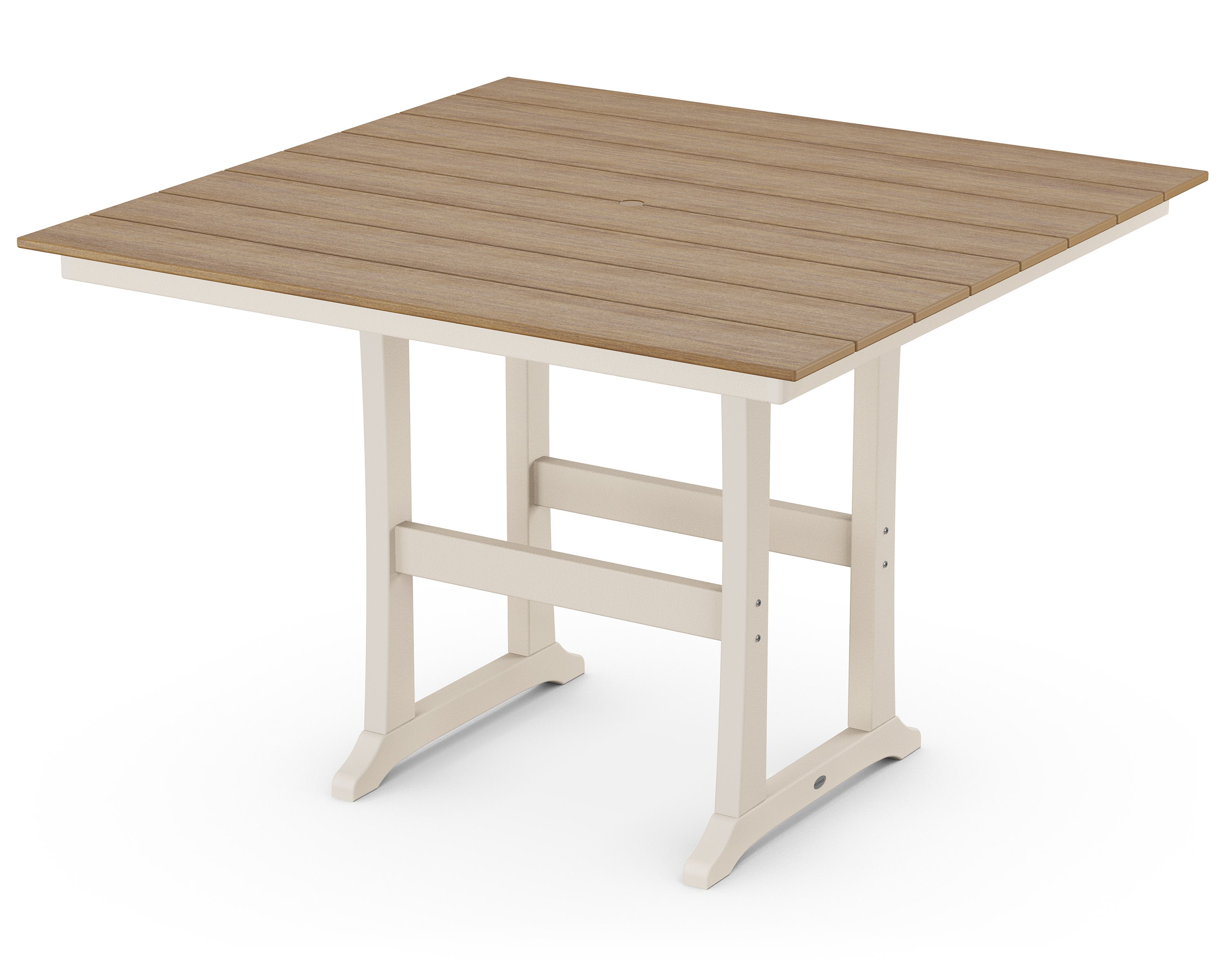 Farmhouse Trestle 59" Bar Table in Sand / Natural