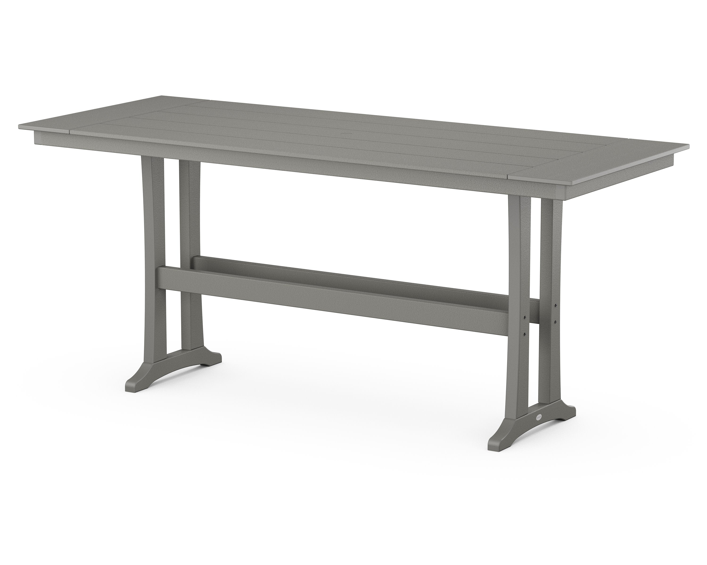 Farmhouse Trestle 38" x 96" Bar Table in Slate Grey