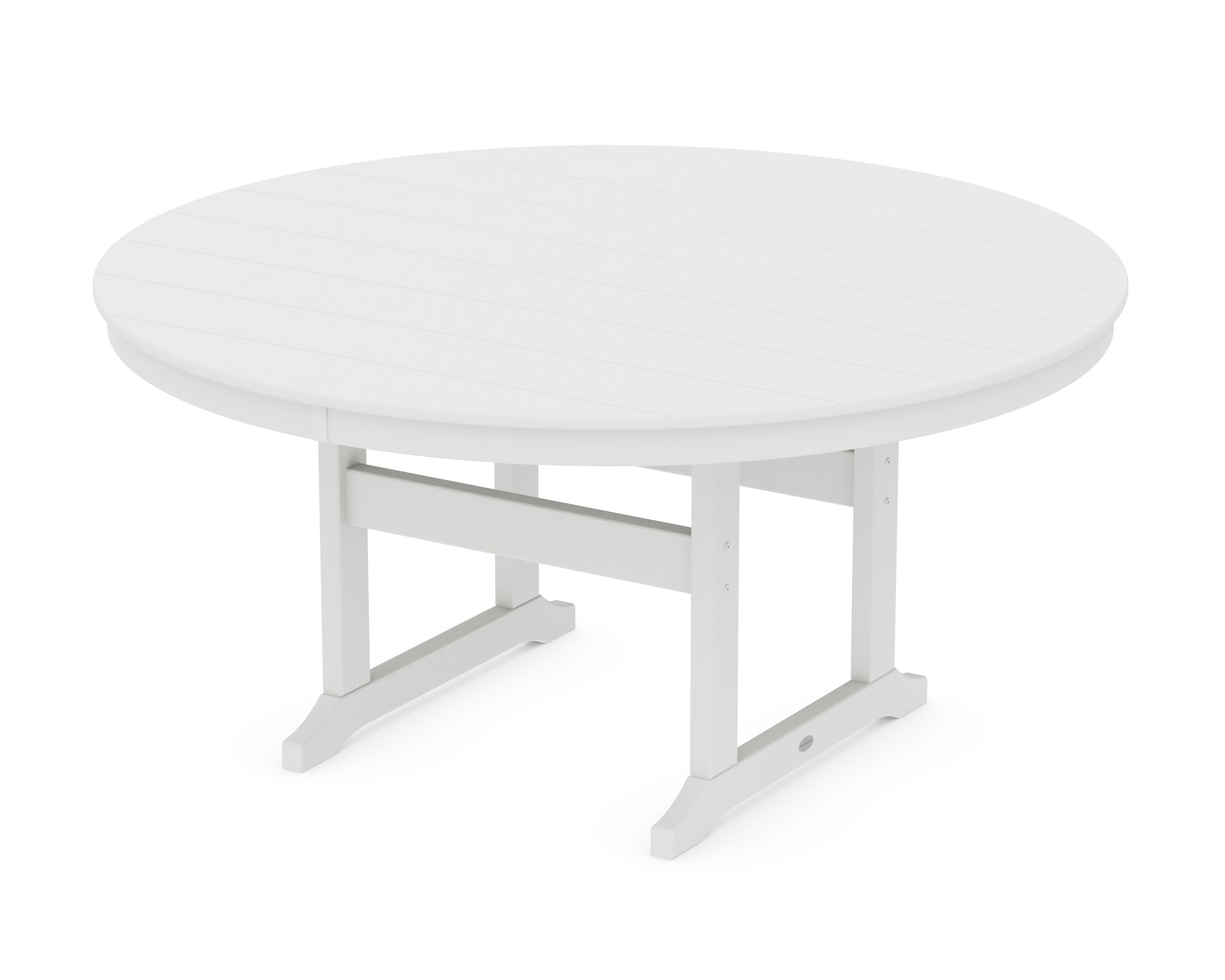 60" Round Farmhouse Dining Table in Vintage White
