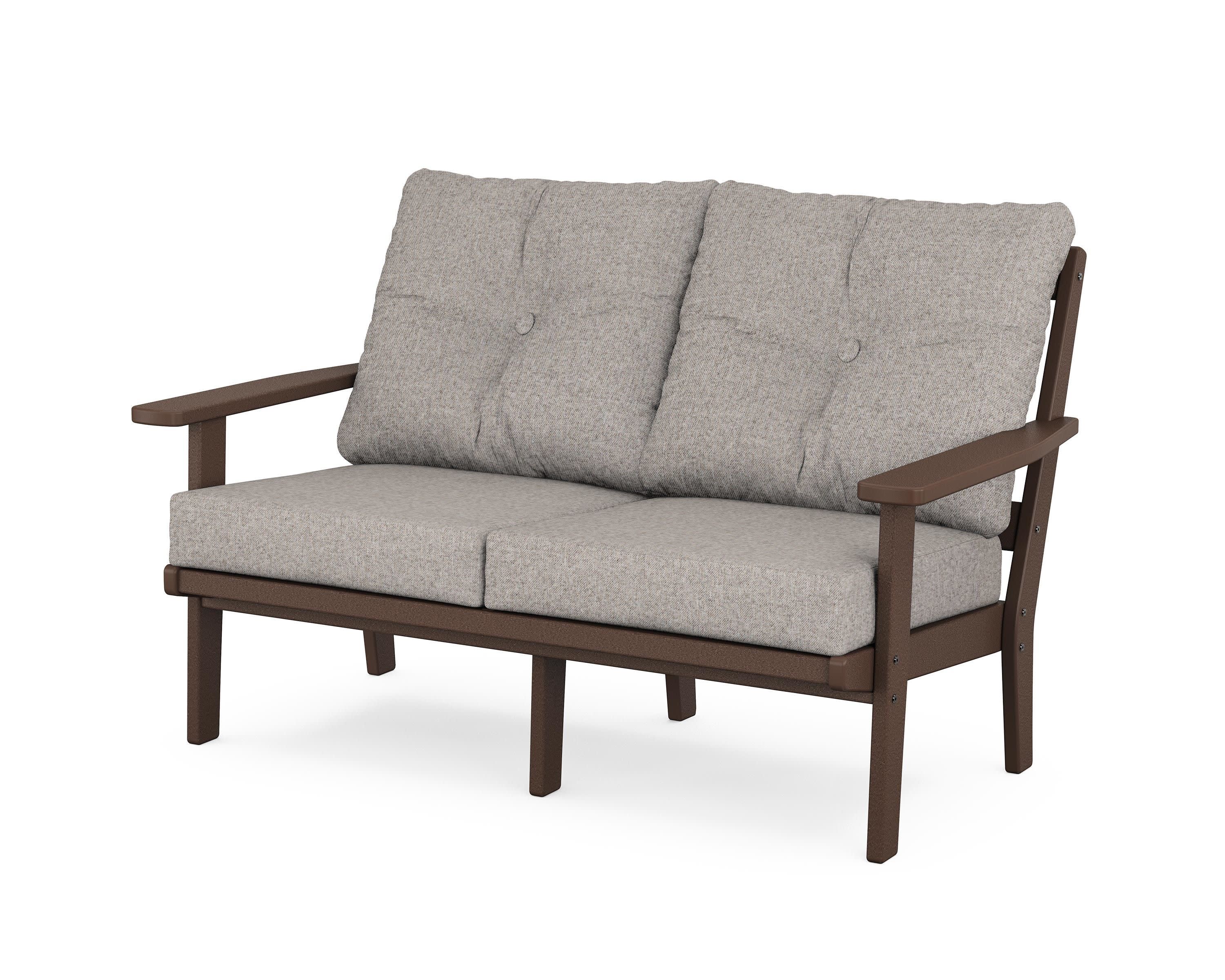 Prairie Deep SeatingLoveseat in Mahogany / Weathered Tweed