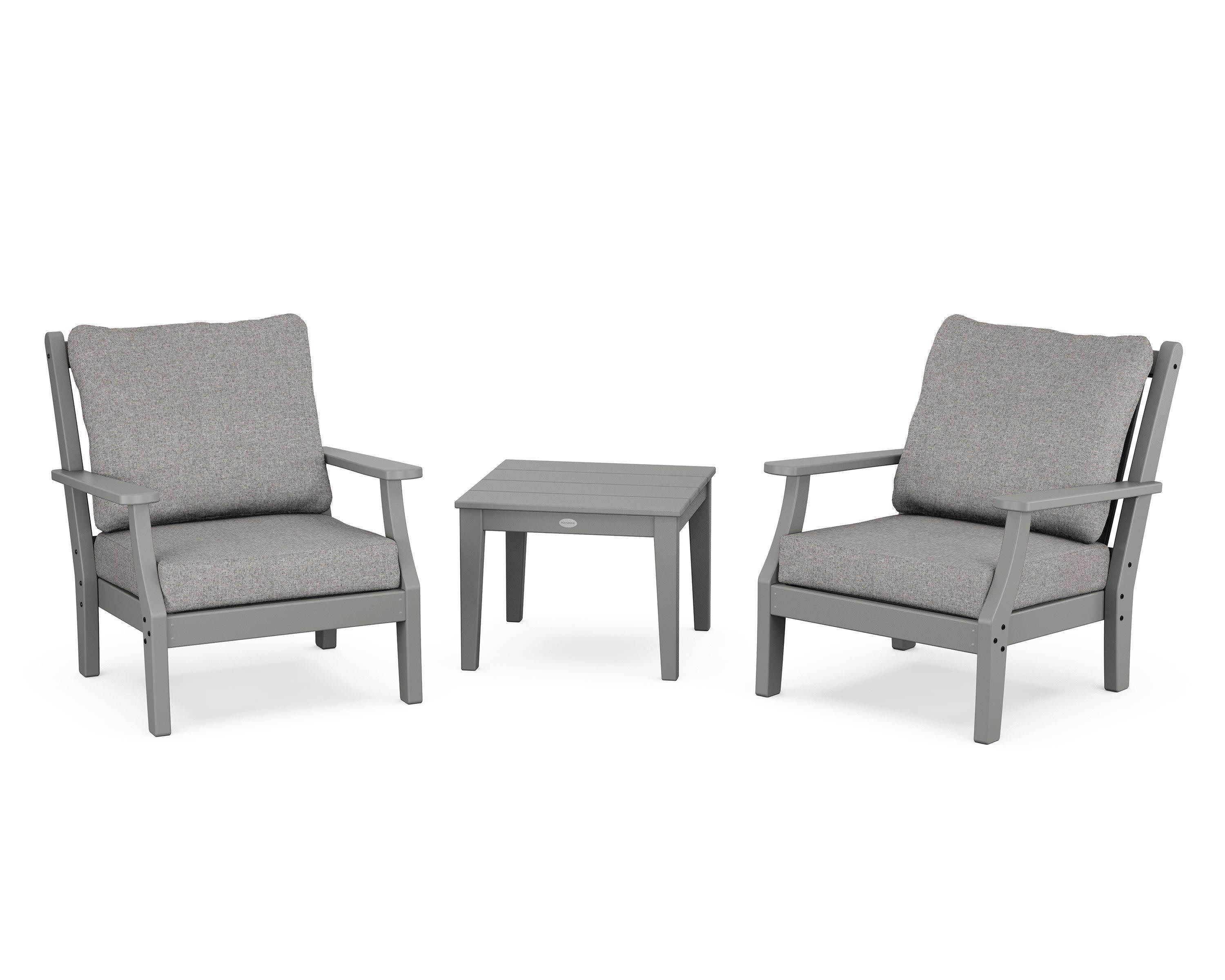 Wovendale 3-Piece Deep Seating Set in Slate Grey / Grey Mist