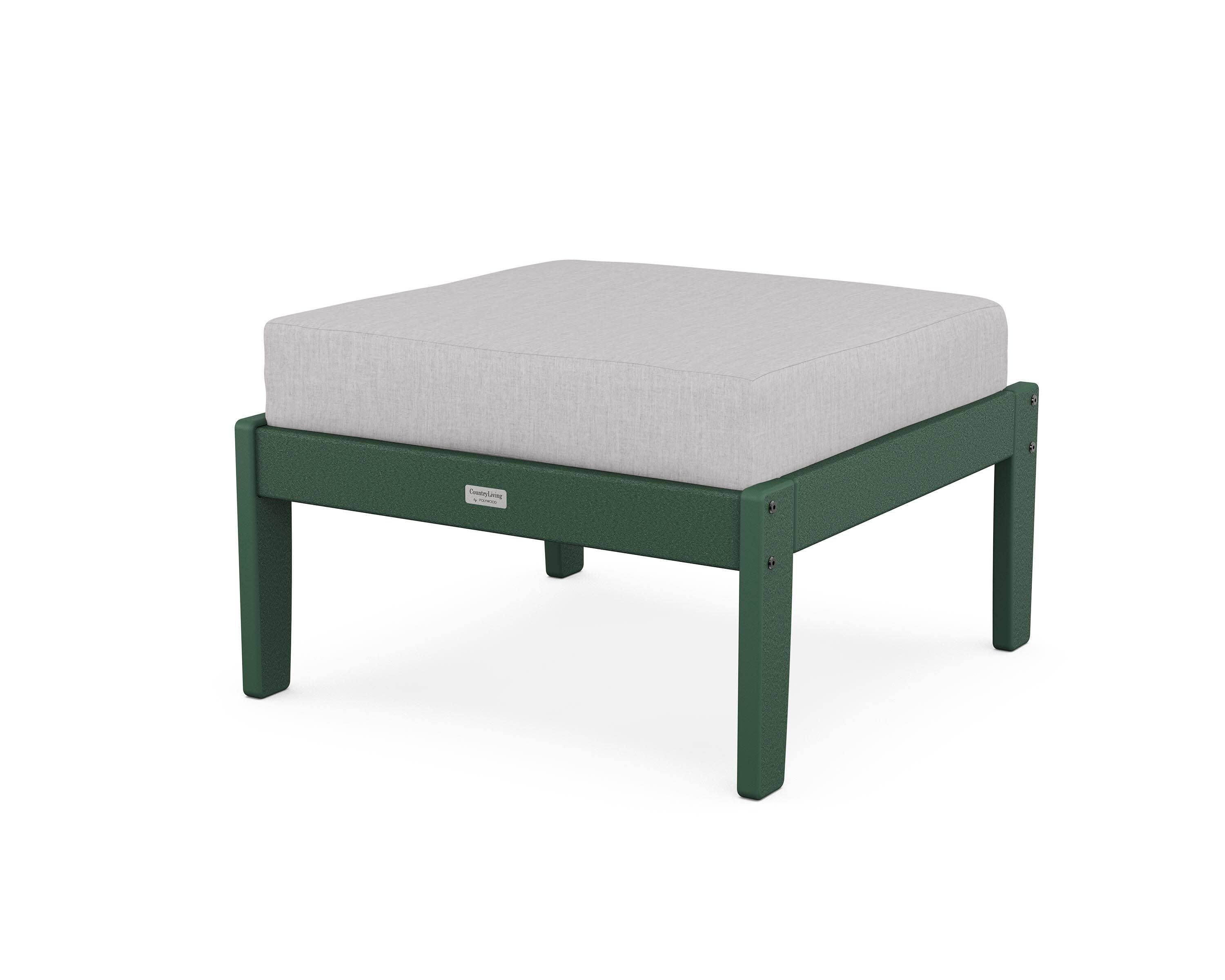 Cottage Deep Seating Ottoman in Green / Granite