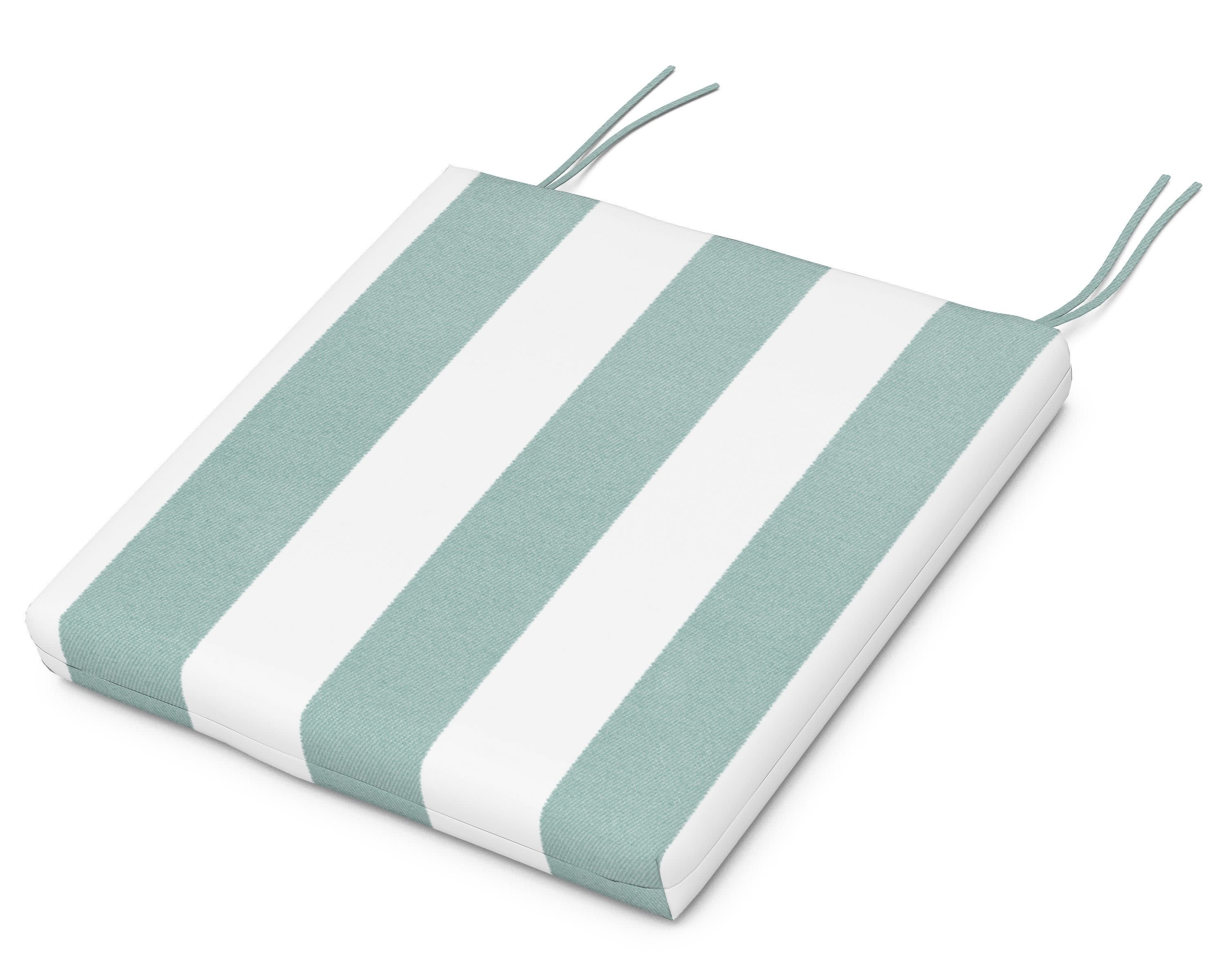 Seat Cushion - 18.5"D x 21"W x 2.5"H in Cabana Stripe Glacier Spa