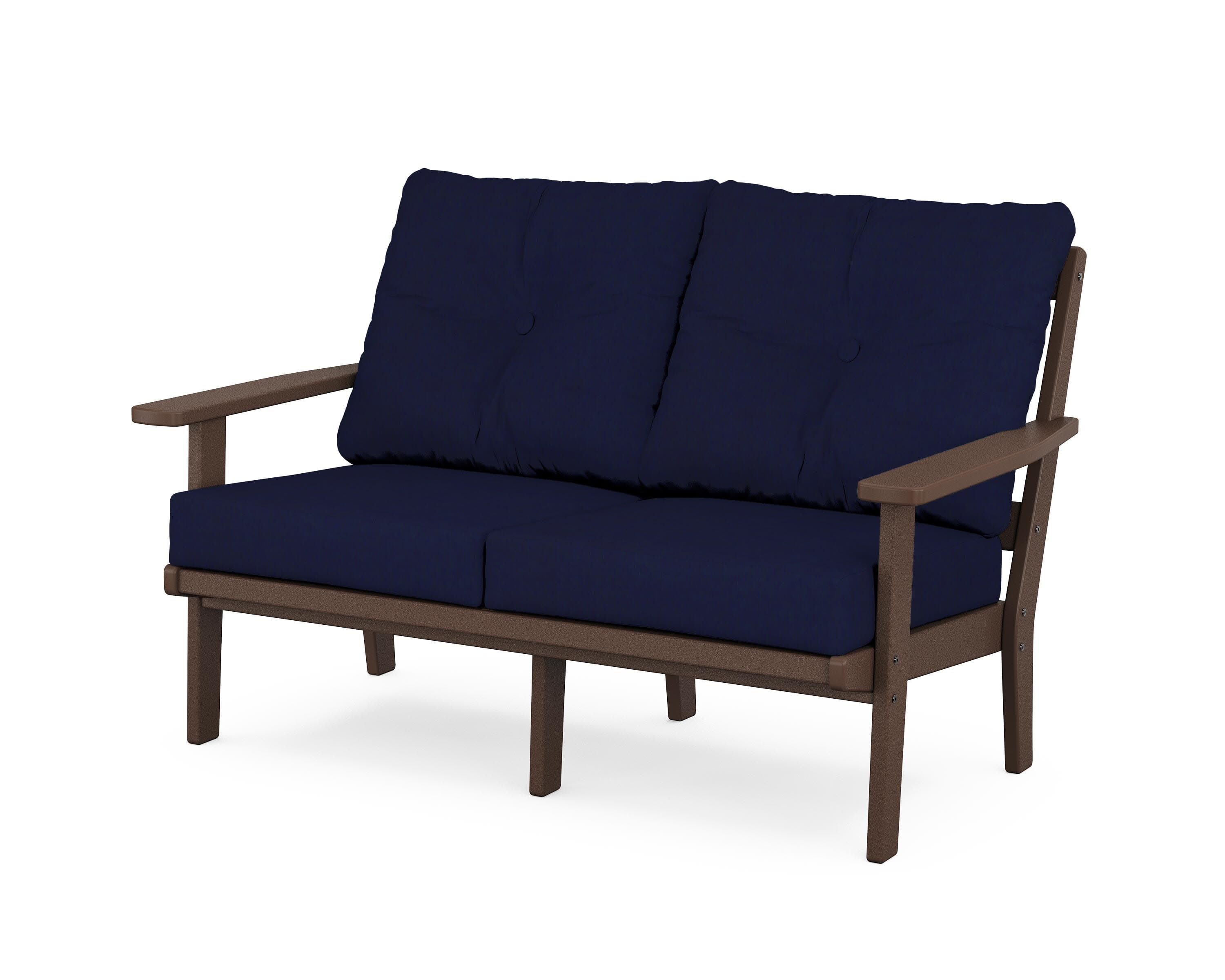 Prairie Deep SeatingLoveseat in Mahogany / Navy