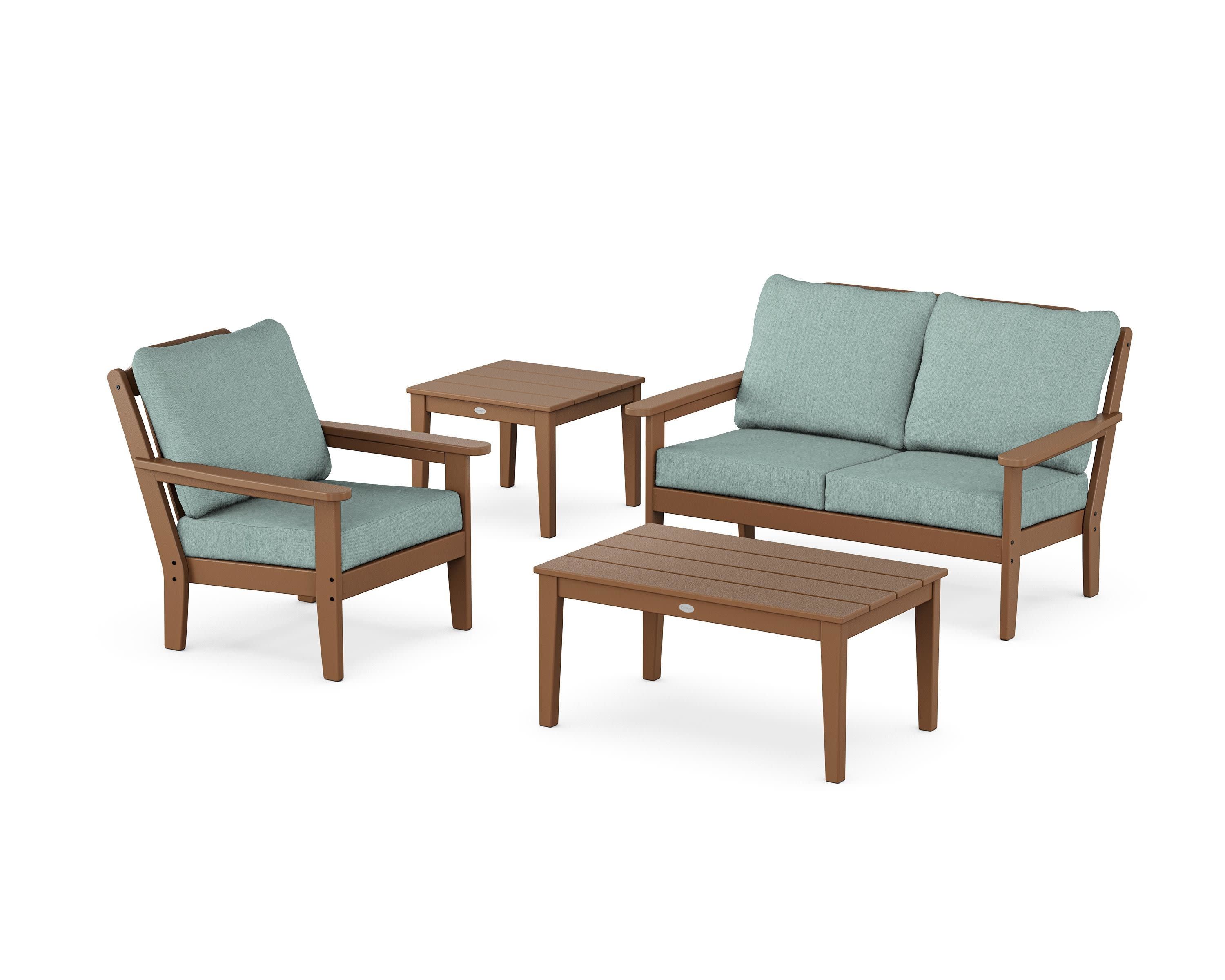 Wovendale 4-Piece Deep Seating Set in Teak / Glacier Spa