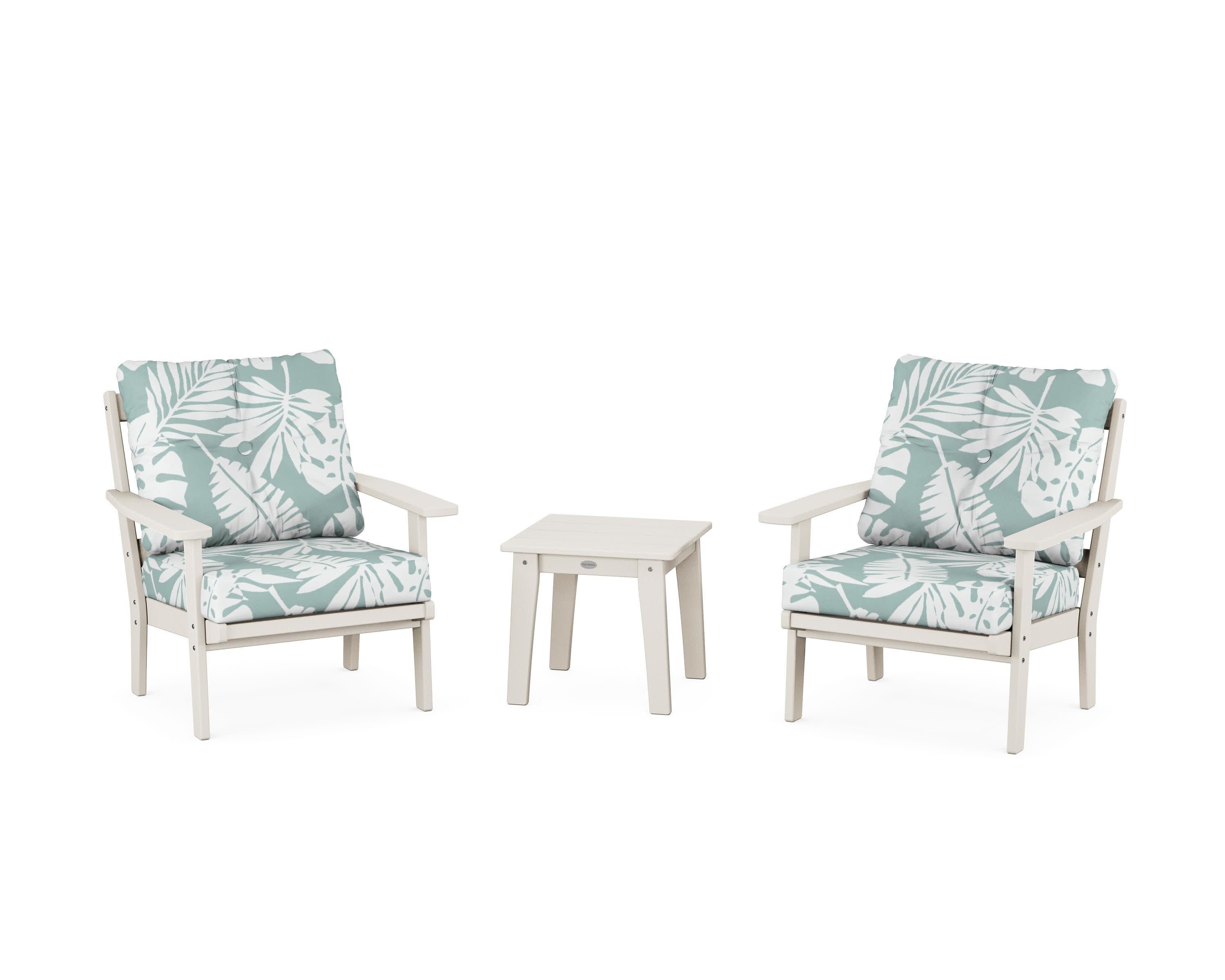 Prairie 3-Piece Deep Seating Set in Sand / Leaf Glacier Spa