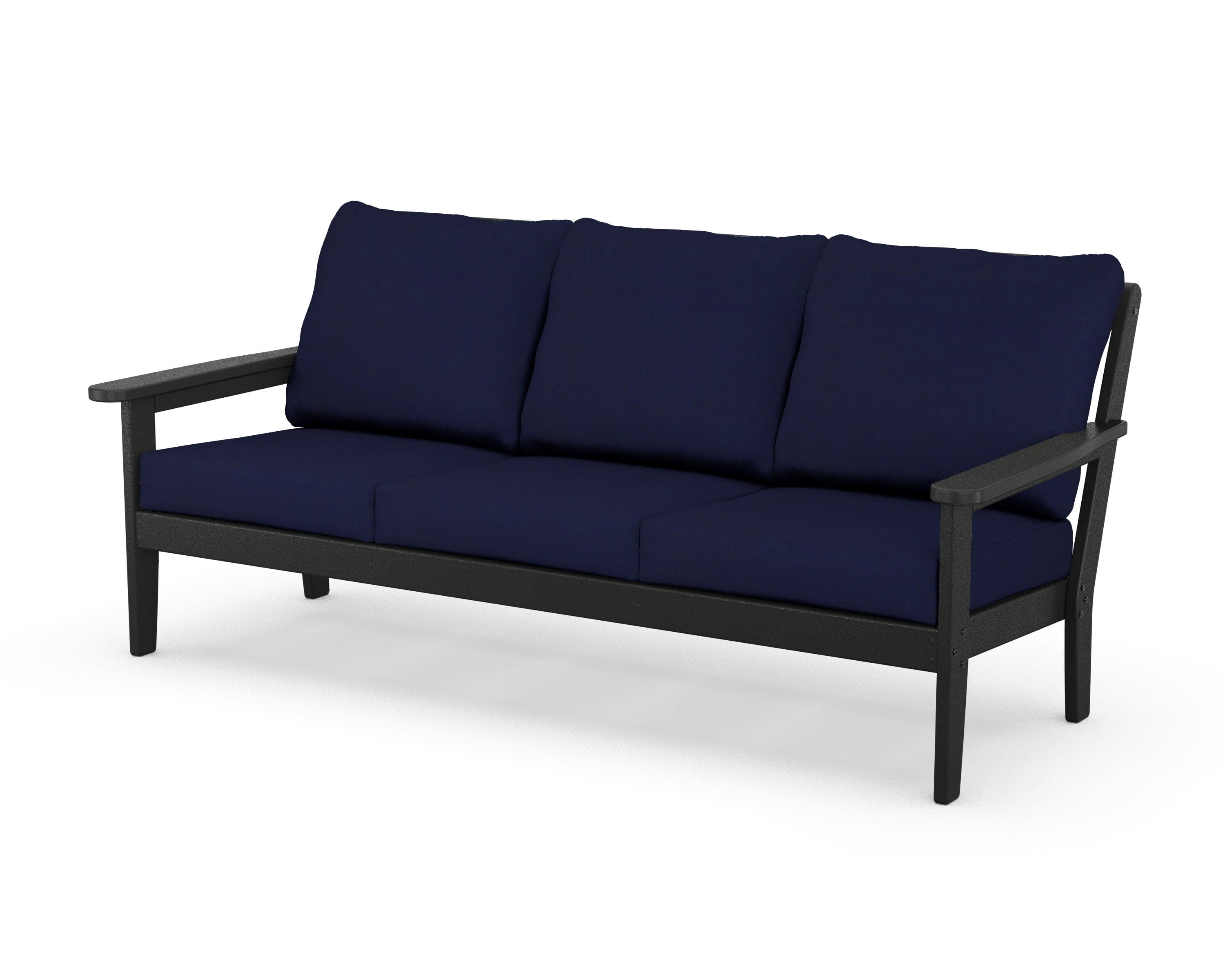Cottage Deep Seating Sofa in Black / Navy