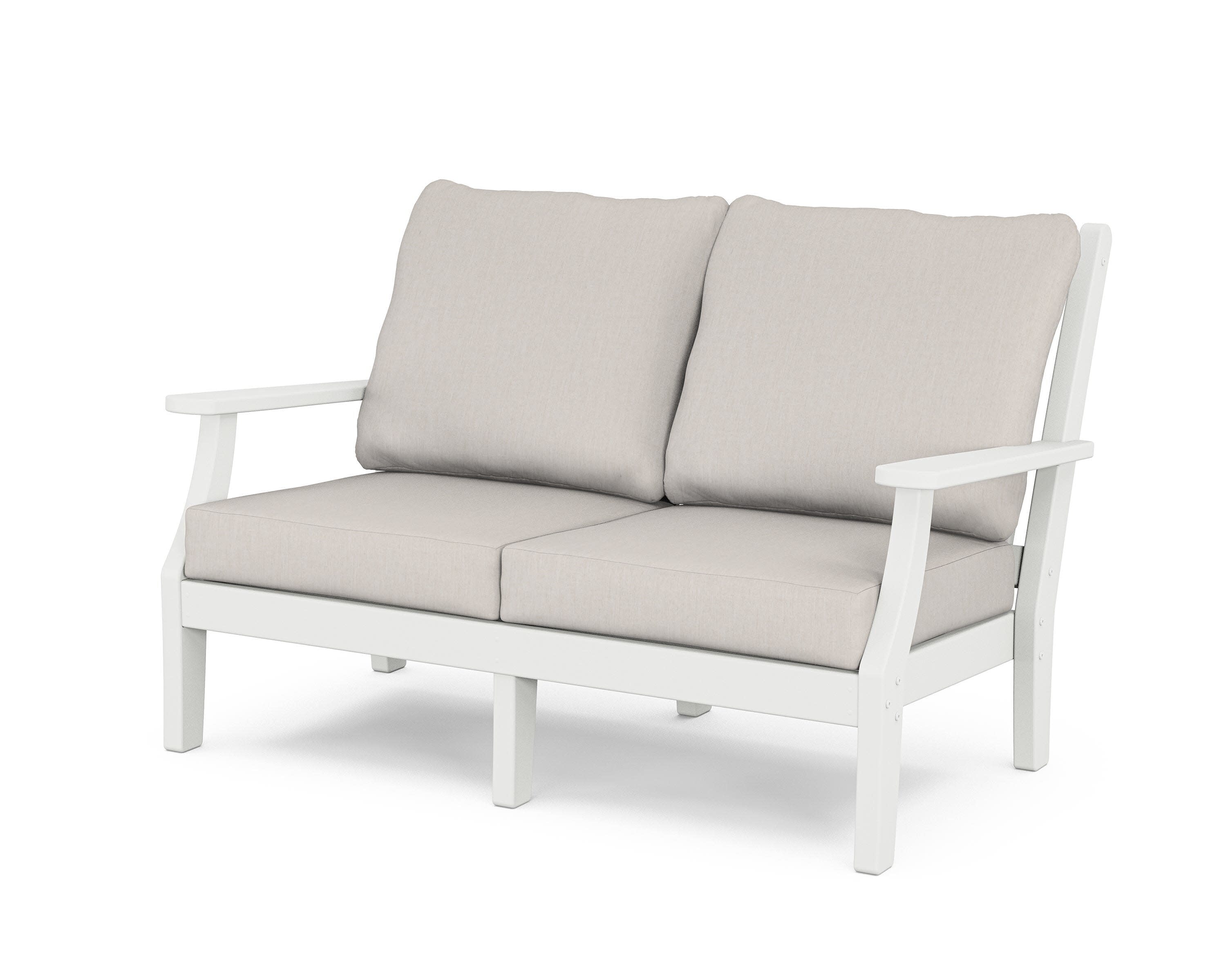Wovendale Deep Seating Loveseat in White / Cast Ash
