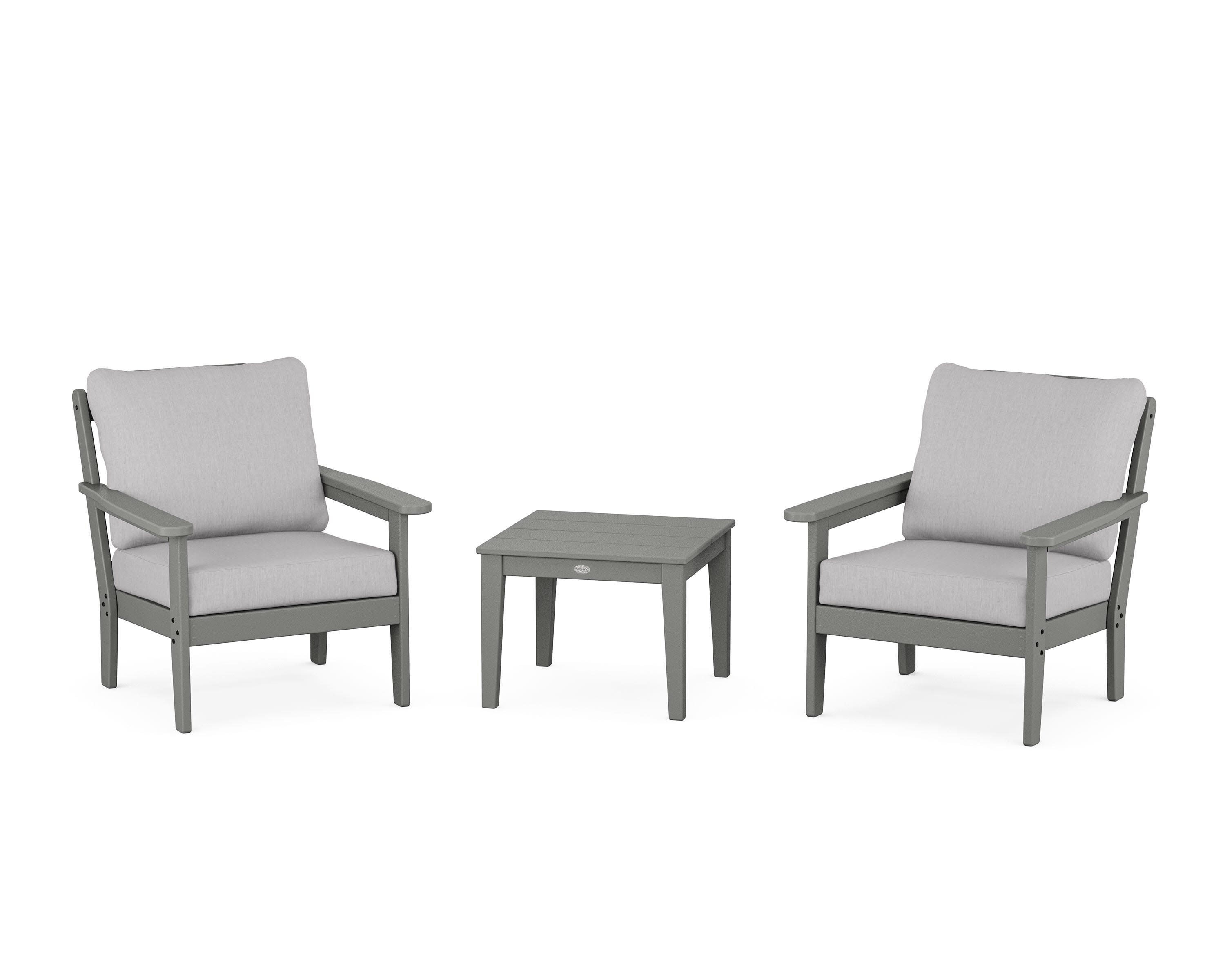 Cottage 3-Piece Deep Seating Set in Slate Grey / Granite