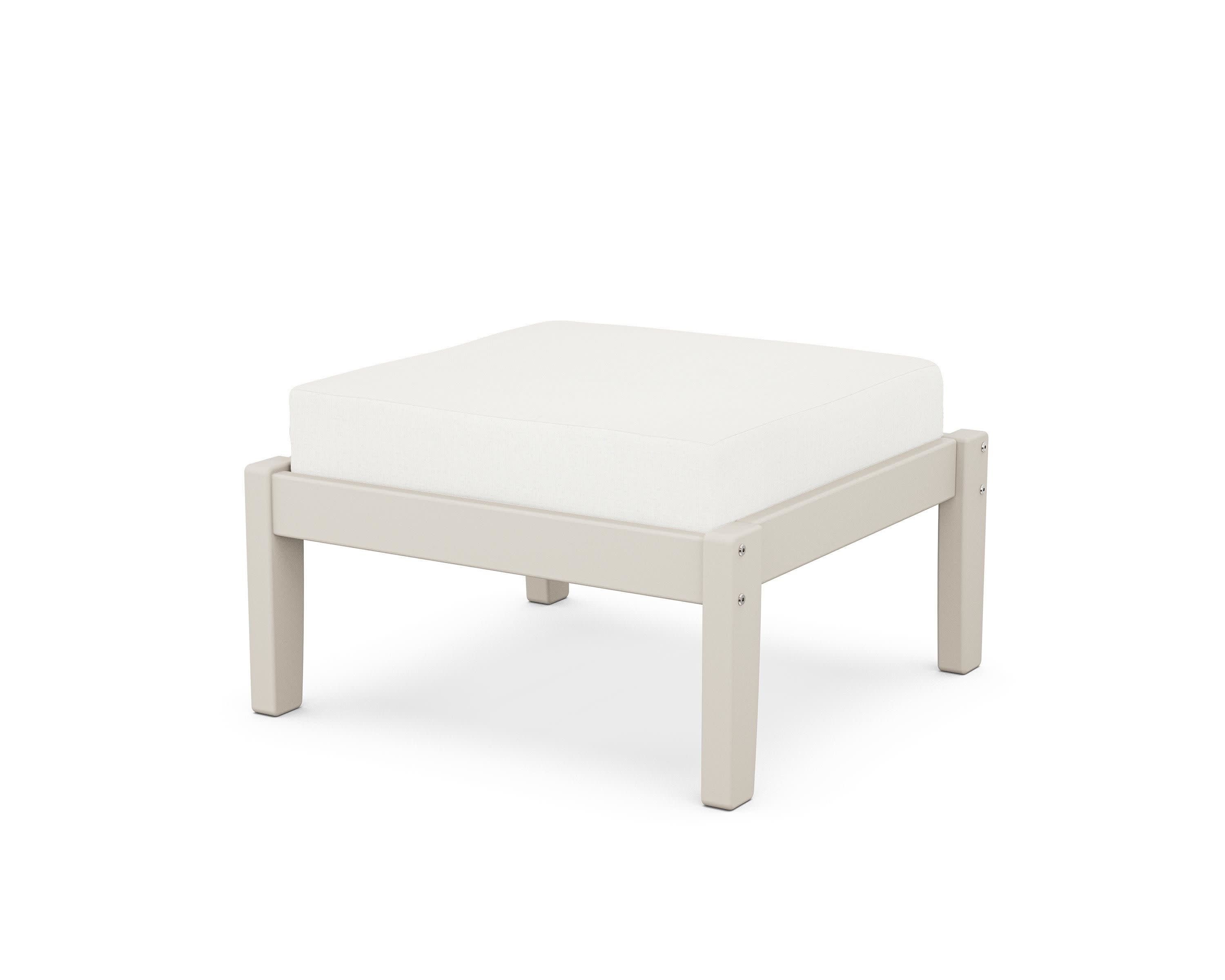 Deep Seating Ottoman in Sand / Natural Linen