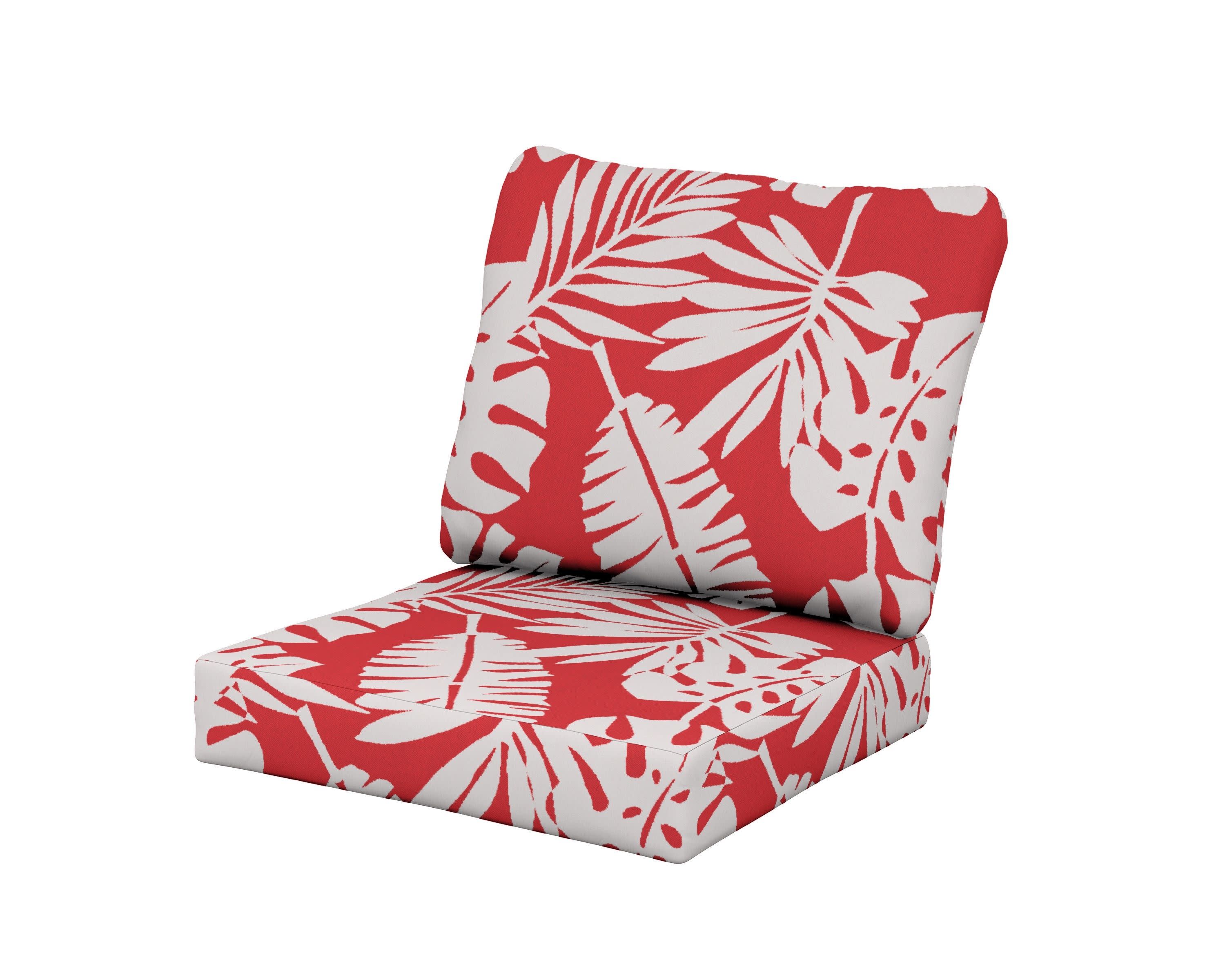 Baffle Seat/Back Cushion in Leaf Crimson