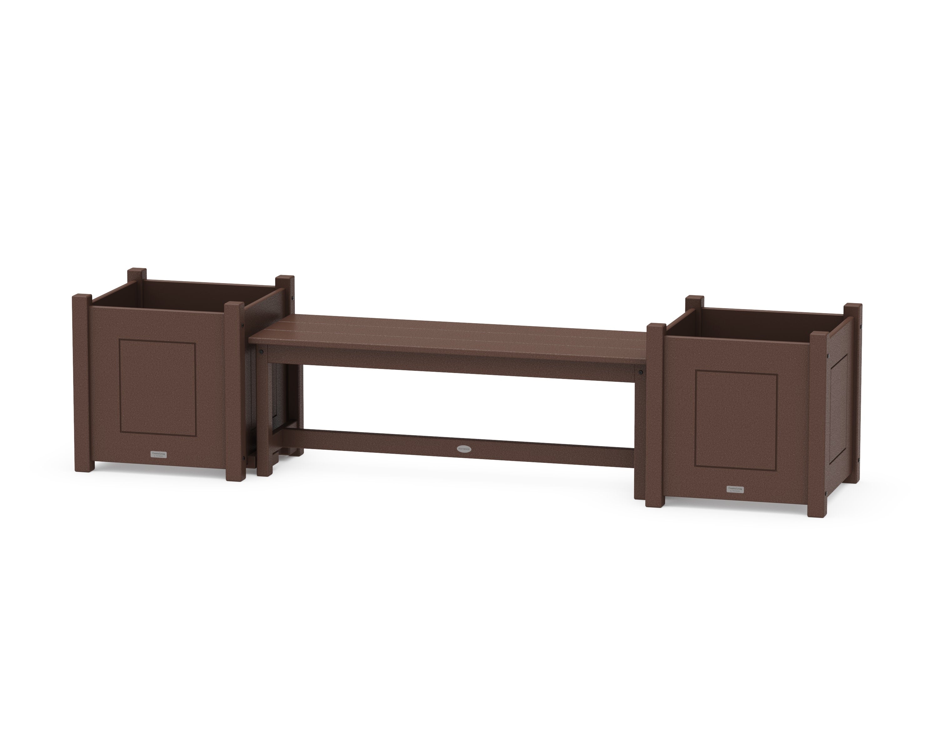 48" Country Living Straight Planter Bench Set - Large in Mahogany