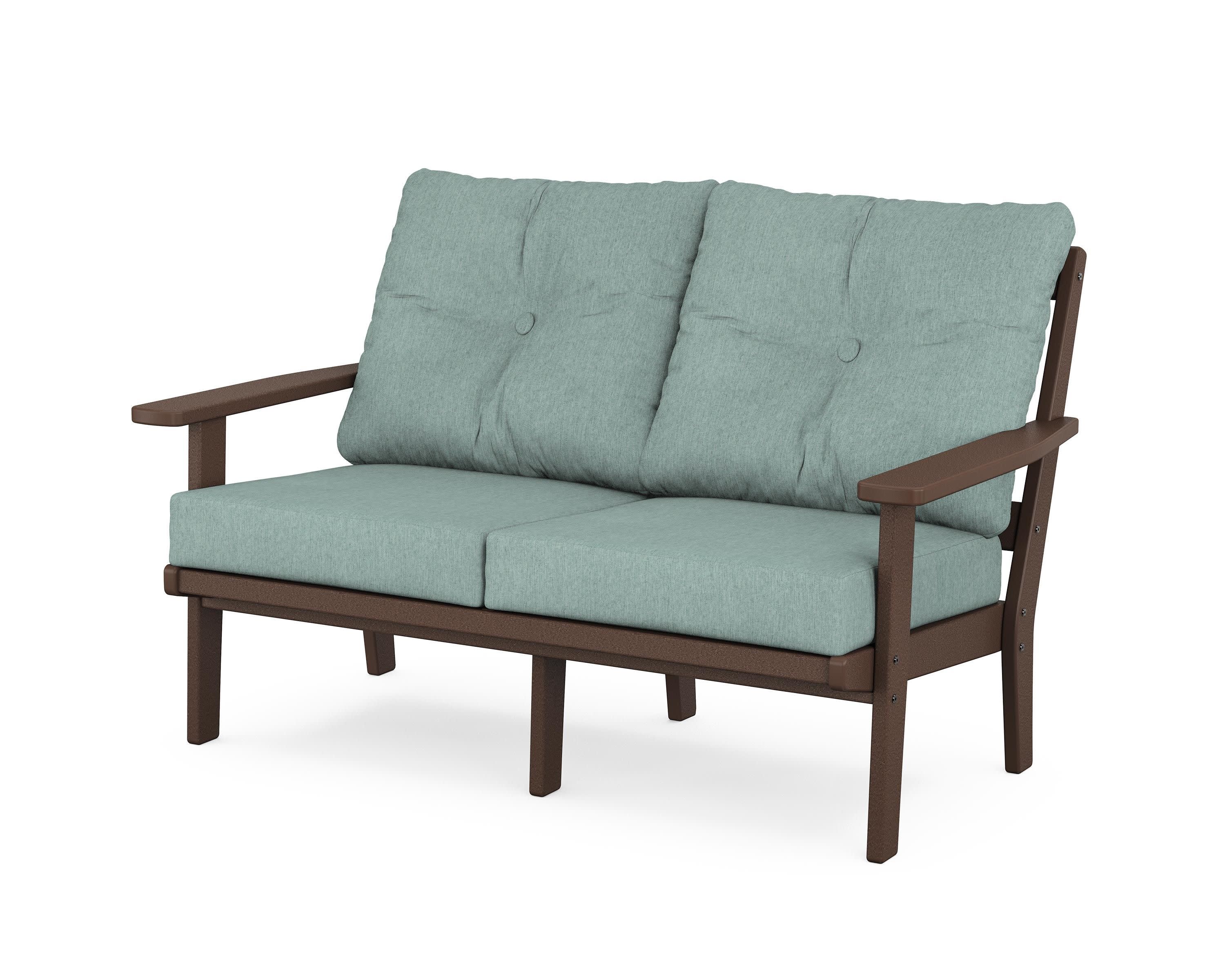 Prairie Deep SeatingLoveseat in Mahogany / Glacier Spa
