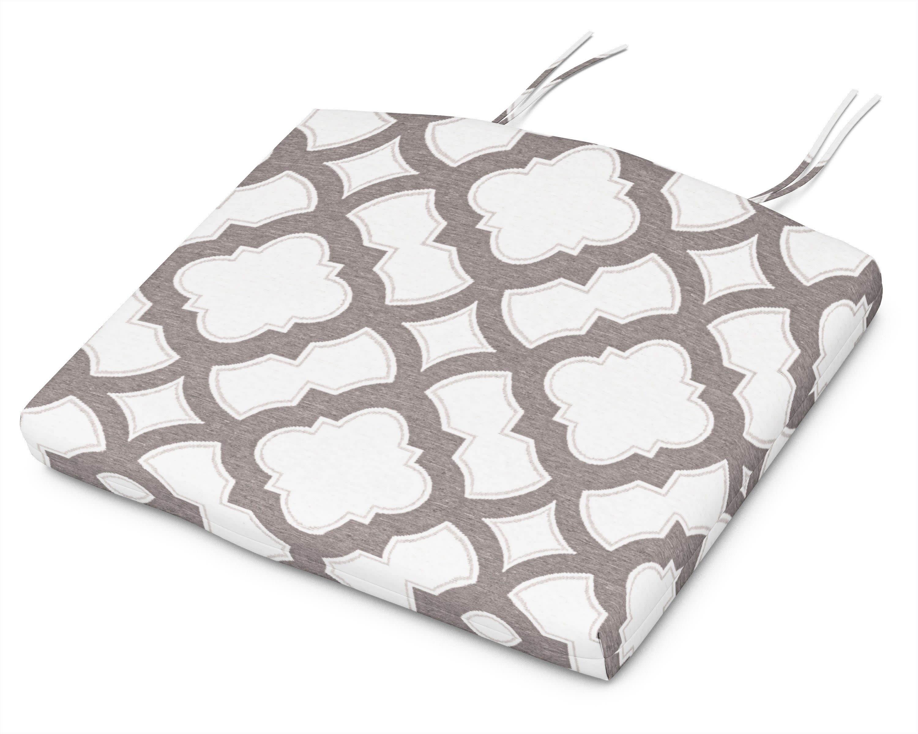 Standard Seat Cushion 18"D x 22"W x 2.5"H in Trellis Grey Mist