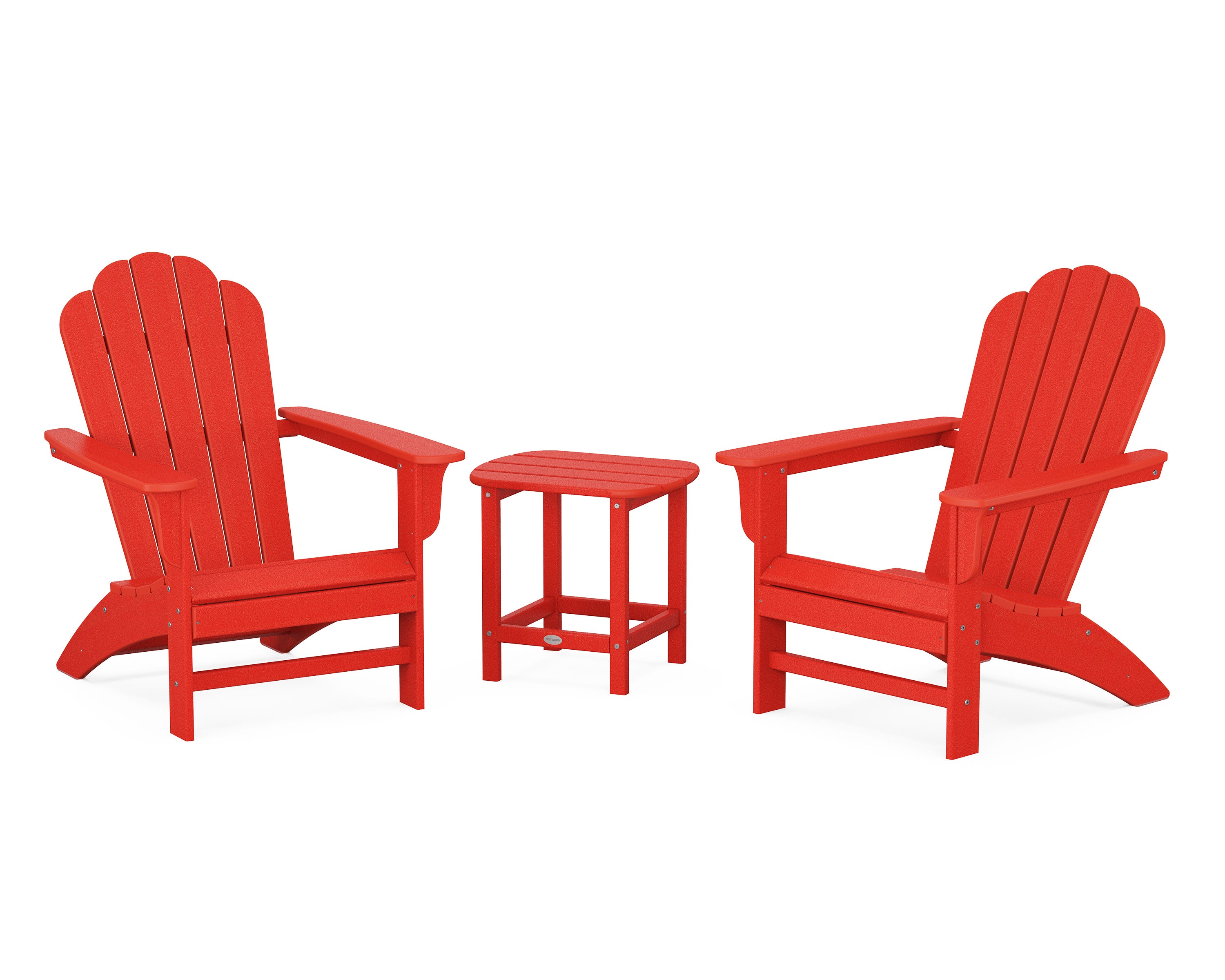 Cottage Adirondack Chair 3-Piece Set in Sunset Red