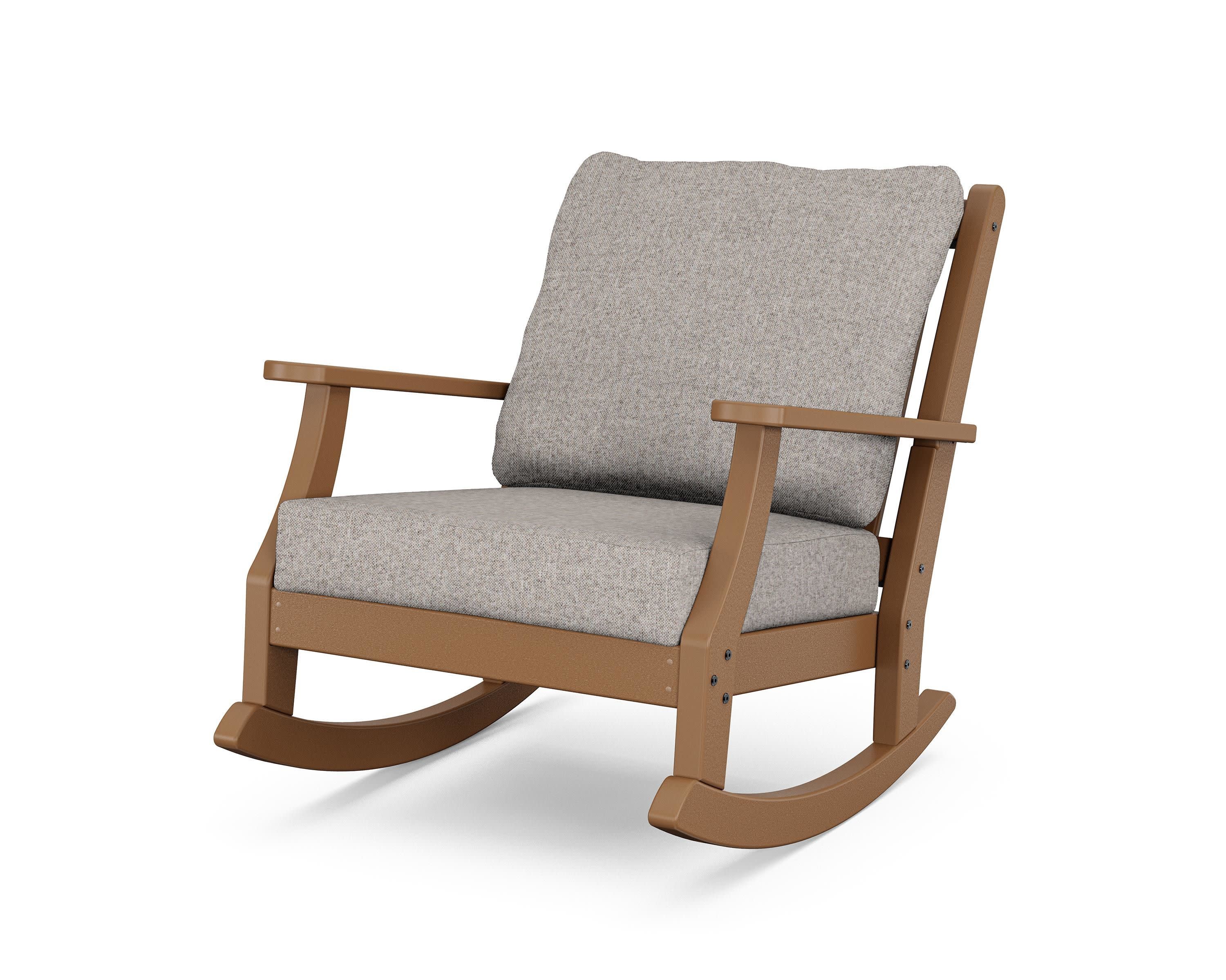Wovendale Deep Seating Rocking Chair in Teak / Weathered Tweed