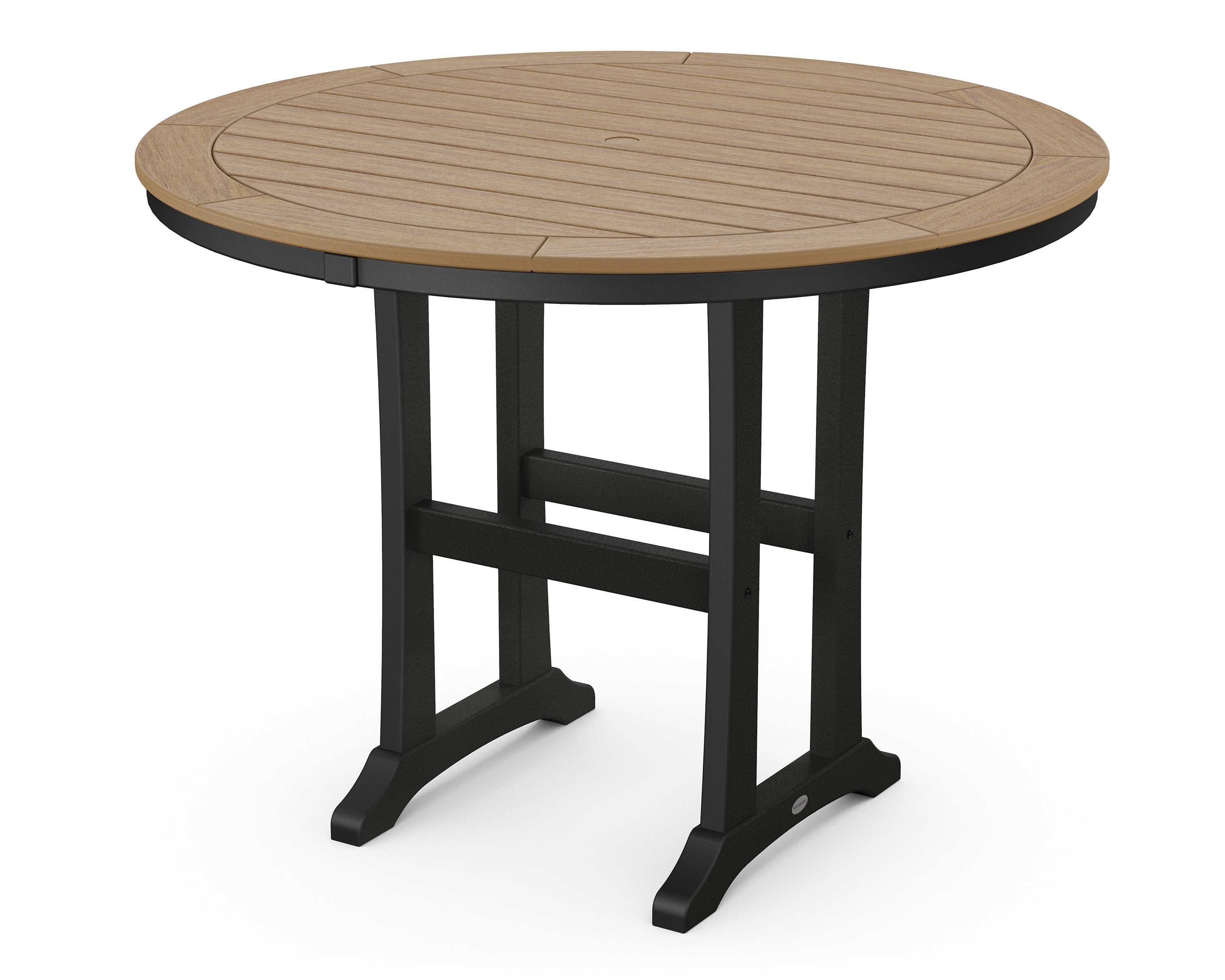 Nautical Trestle 48" Round Counter Table in Black / Natural