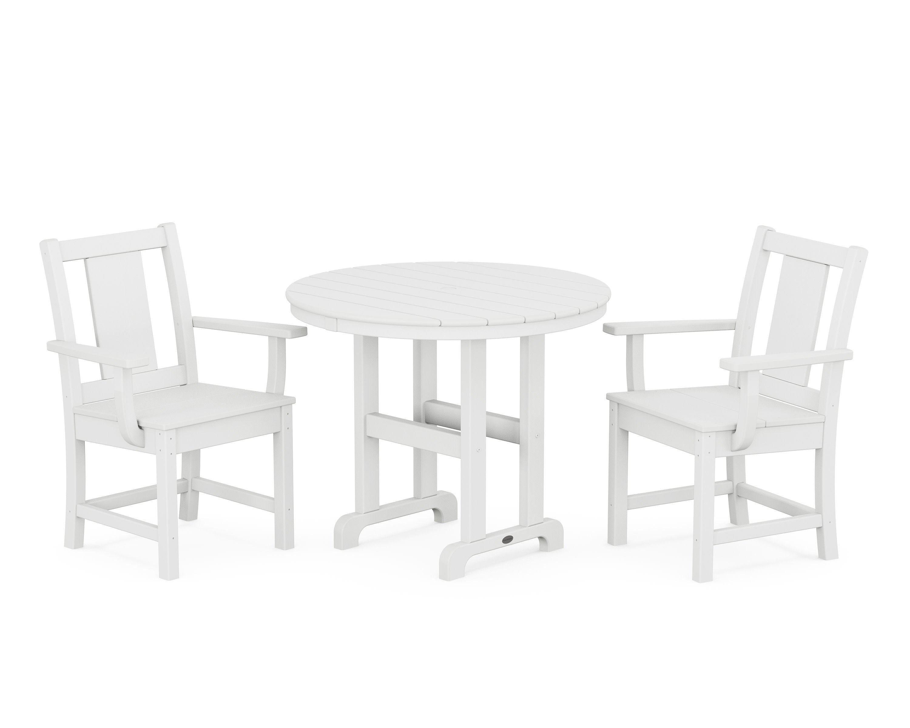 Prairie 3-Piece Farmhouse Dining Set in White