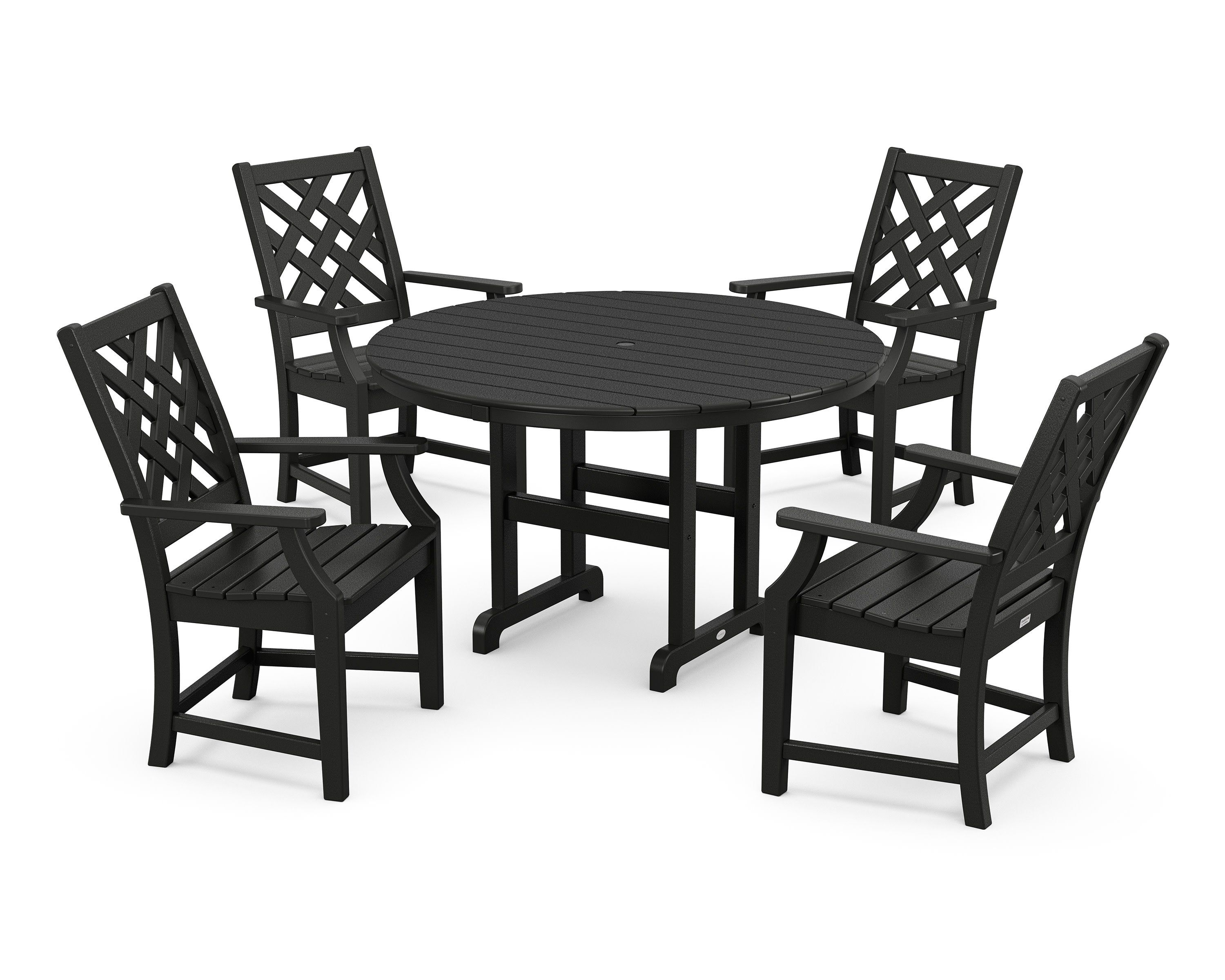 Wovendale 5-Piece Round Farmhouse Dining Set in Black