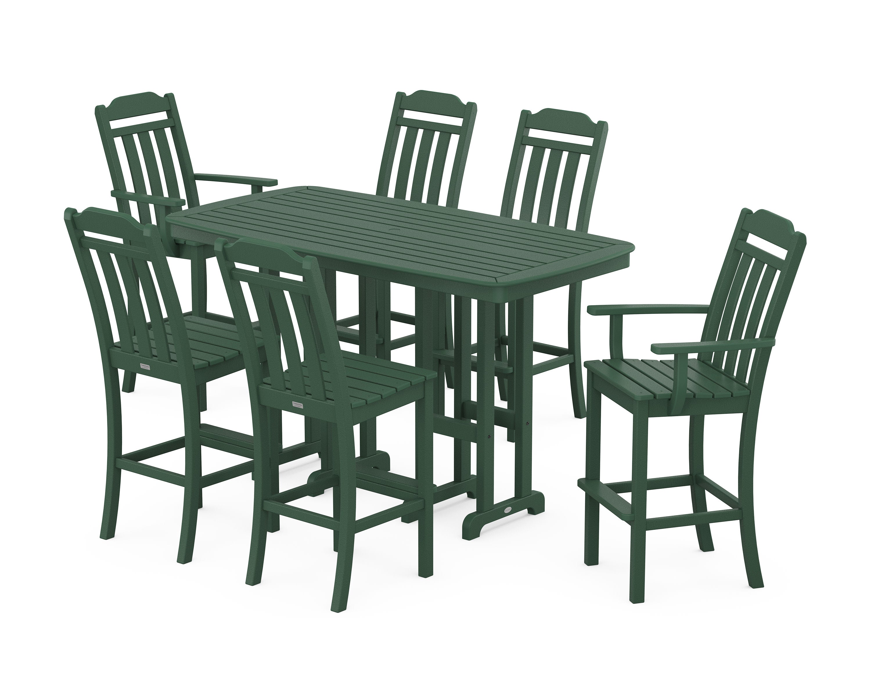 Cottage 7-Piece Bar Set in Green
