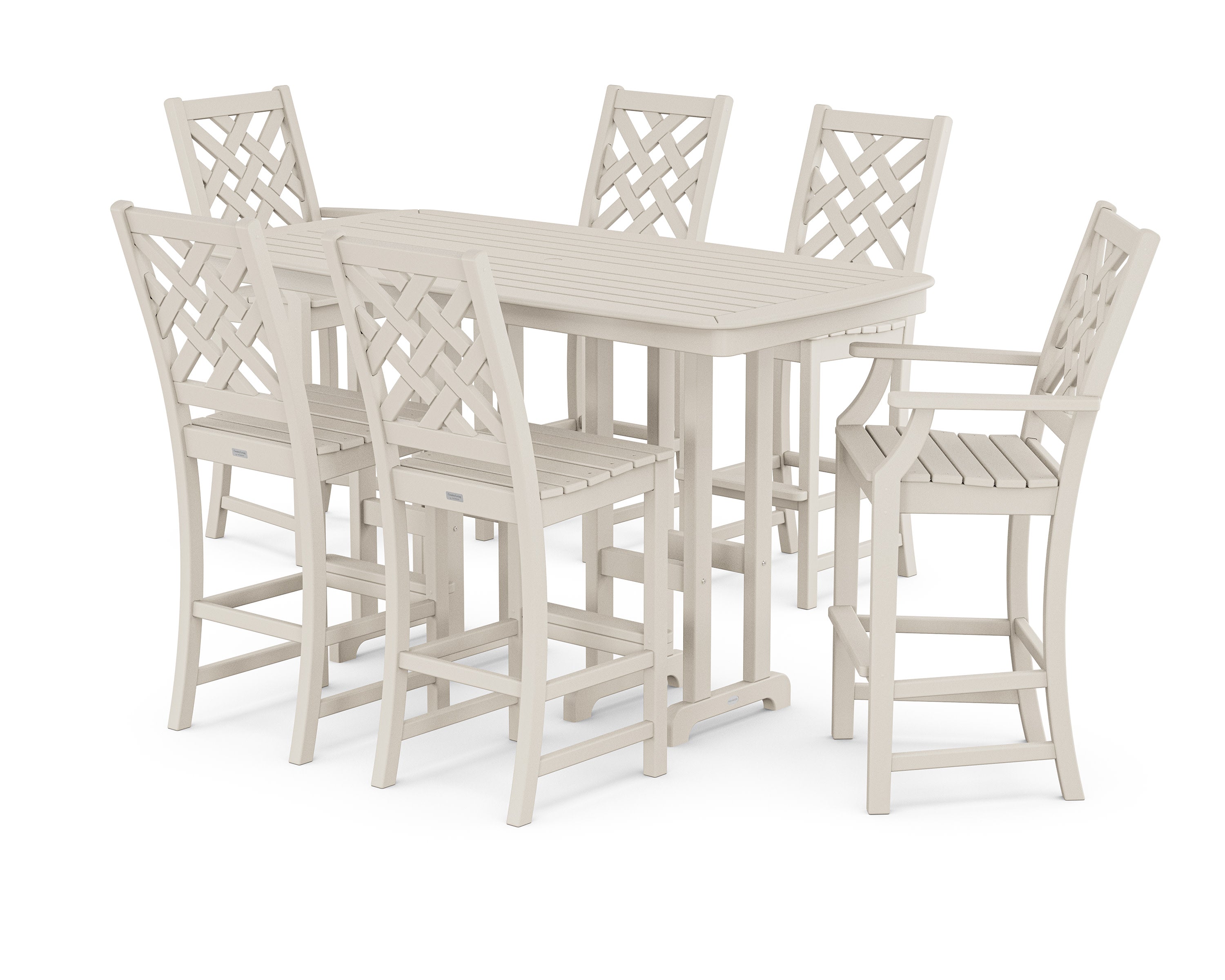 Wovendale 7-Piece Bar Set in Sand