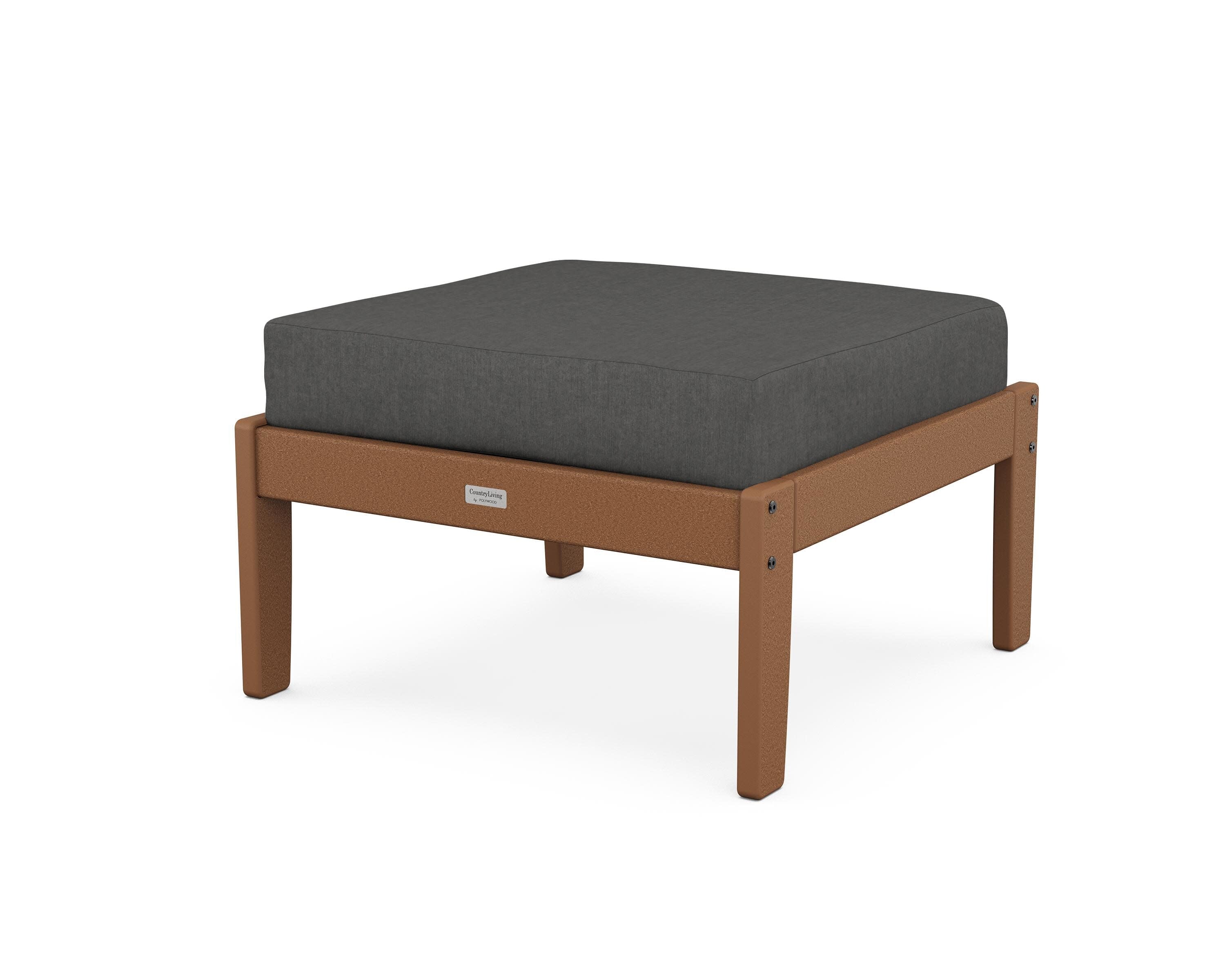 Cottage Deep Seating Ottoman in Teak / Spectrum Carbon