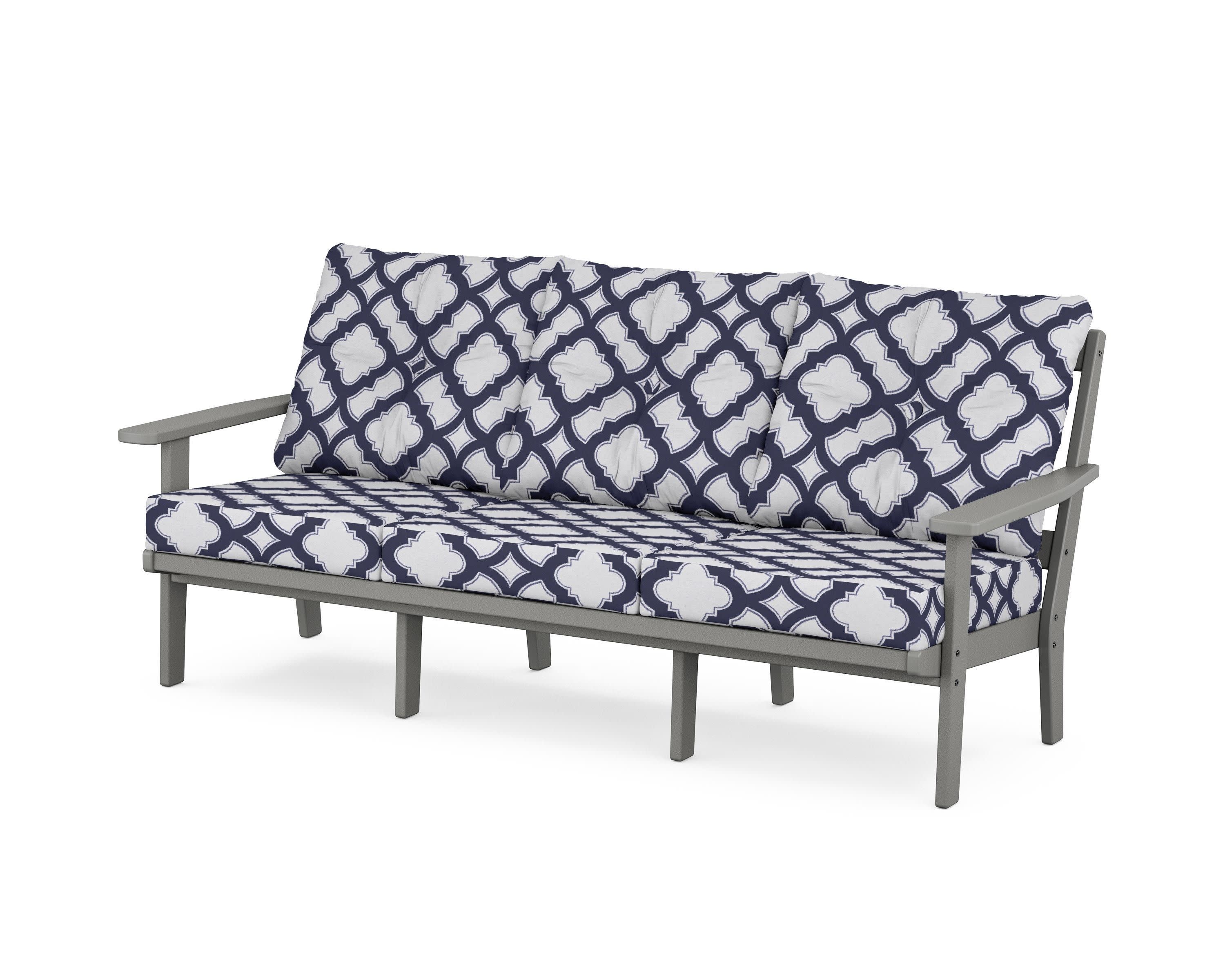 PrairieDeep Seating Sofa in Slate Grey / Trellis Navy