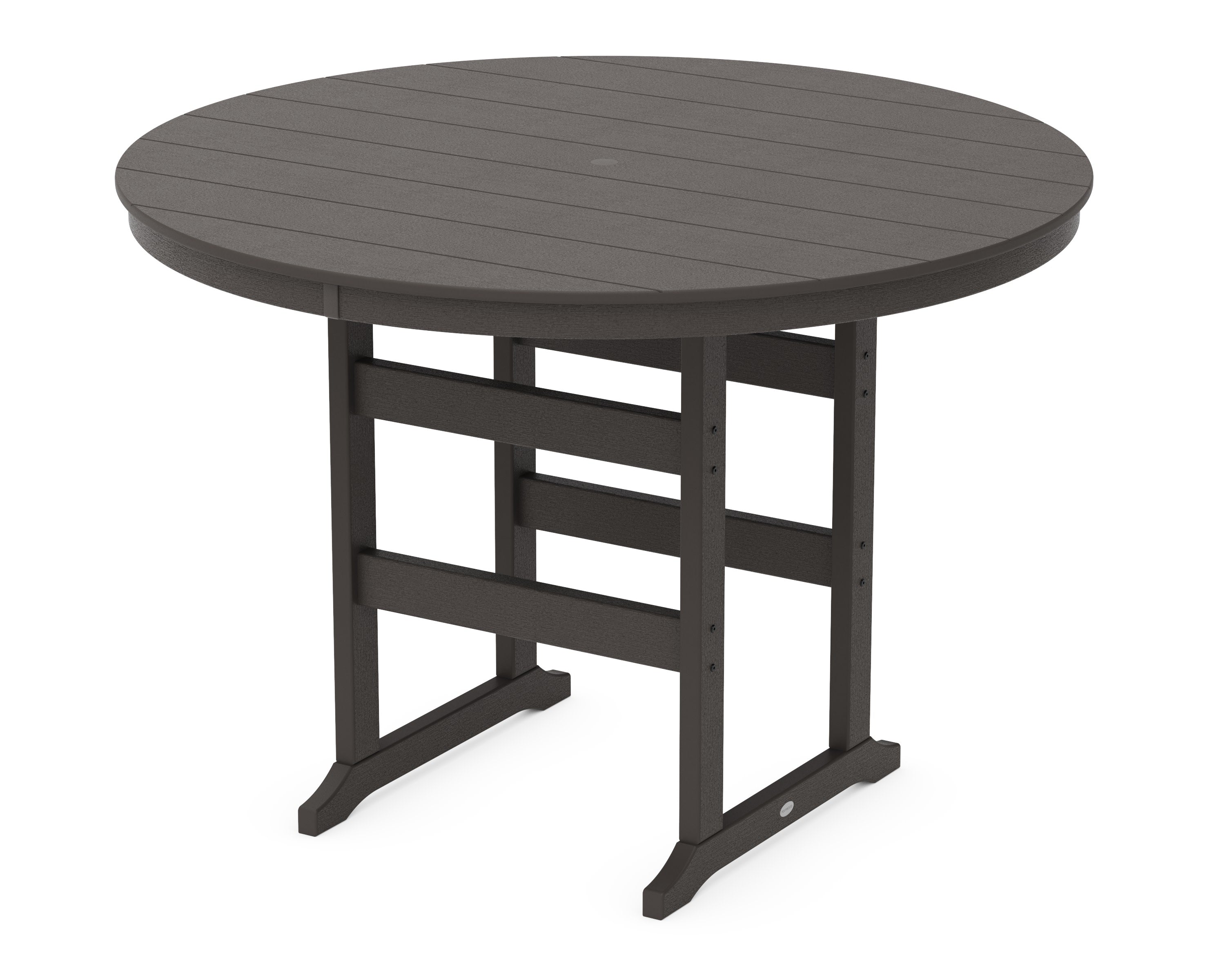 60" Round Farmhouse Bar Table in Vintage Coffee