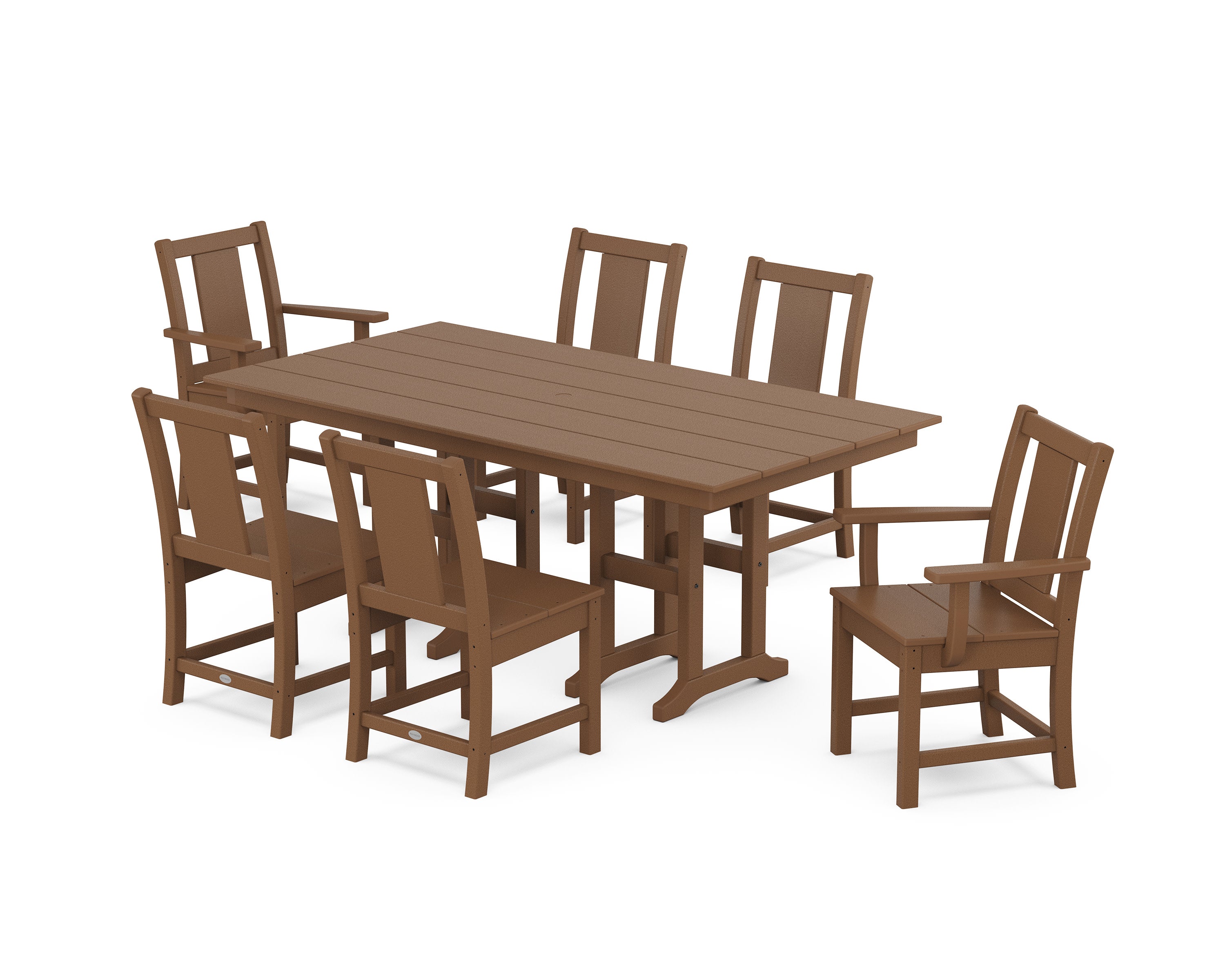 Prairie 7-Piece Farmhouse Dining Set in Teak