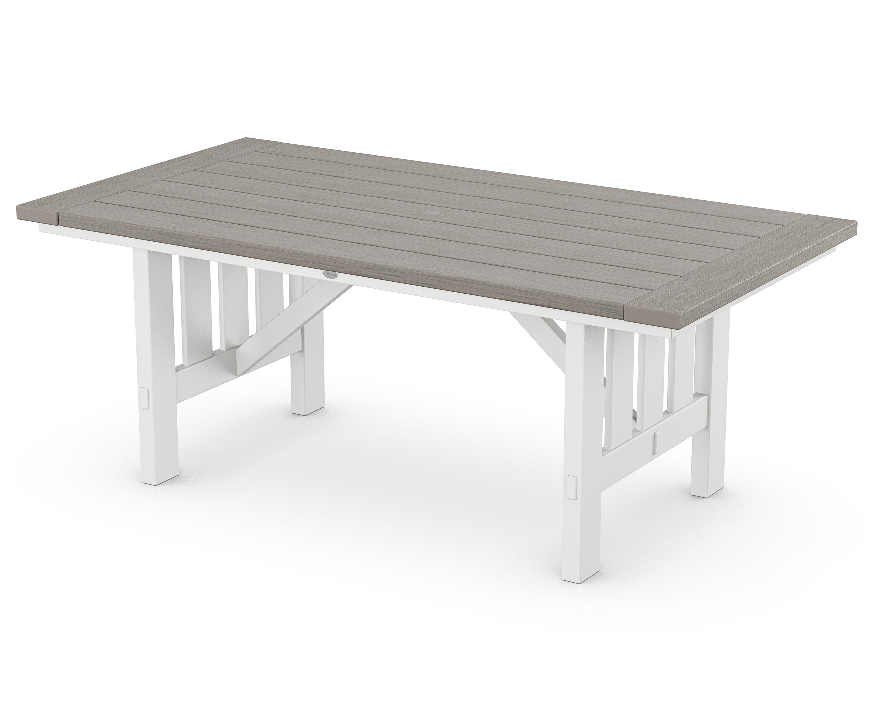 Mission 39" x 75" Dining Table in White / Driftwood