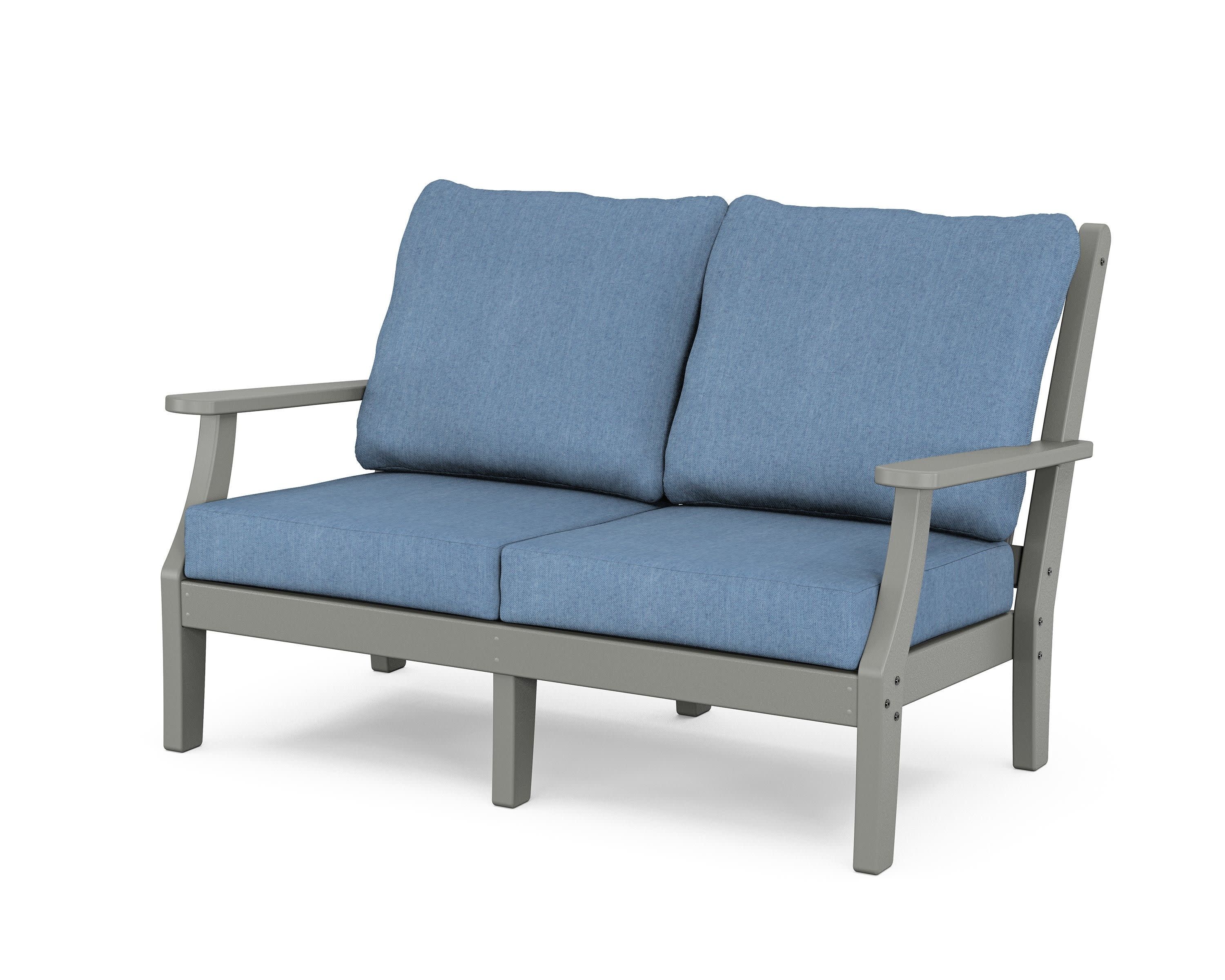 Wovendale Deep Seating Loveseat in Slate Grey / Sky Blue