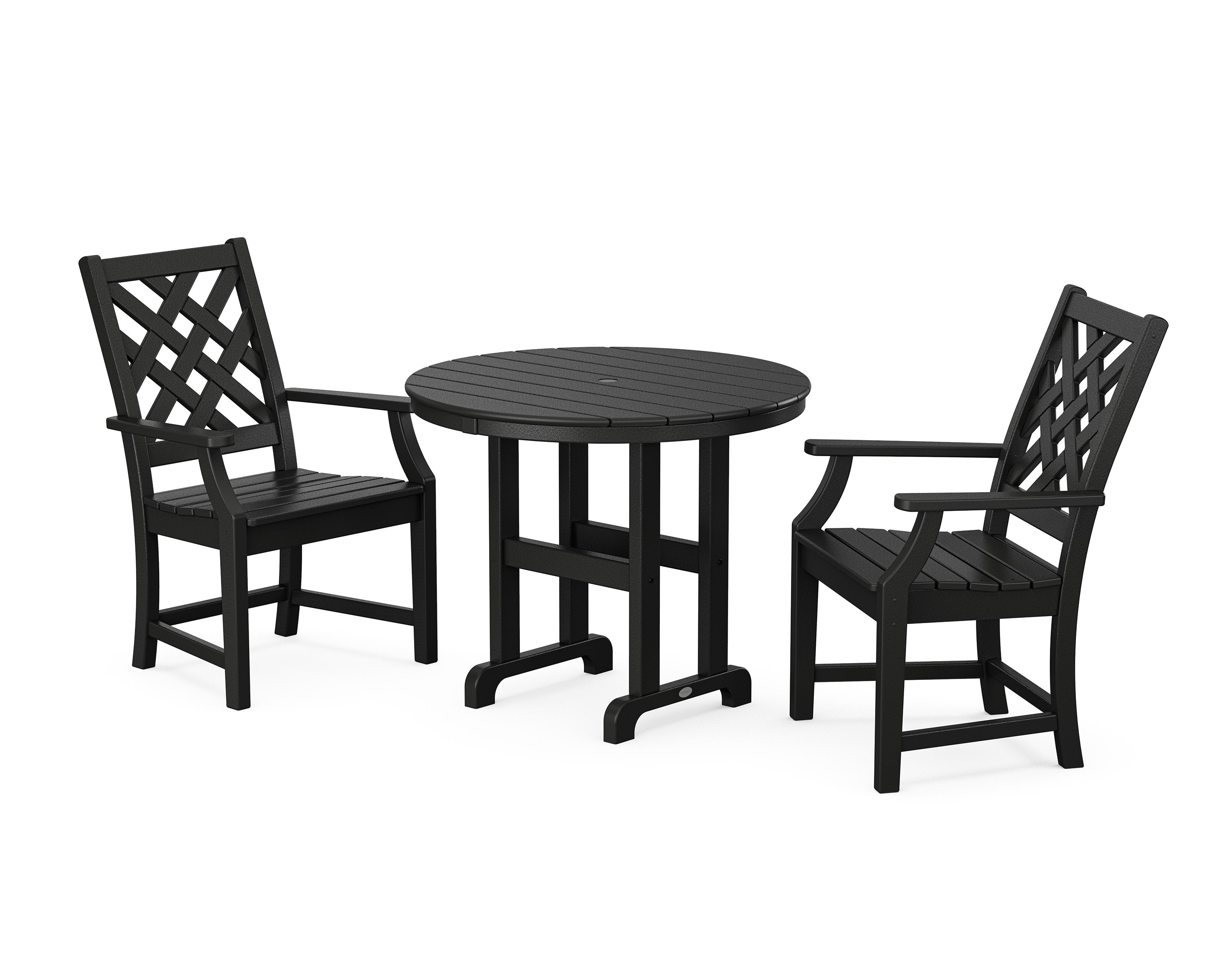 Wovendale 3-Piece Farmhouse Dining Set in Black