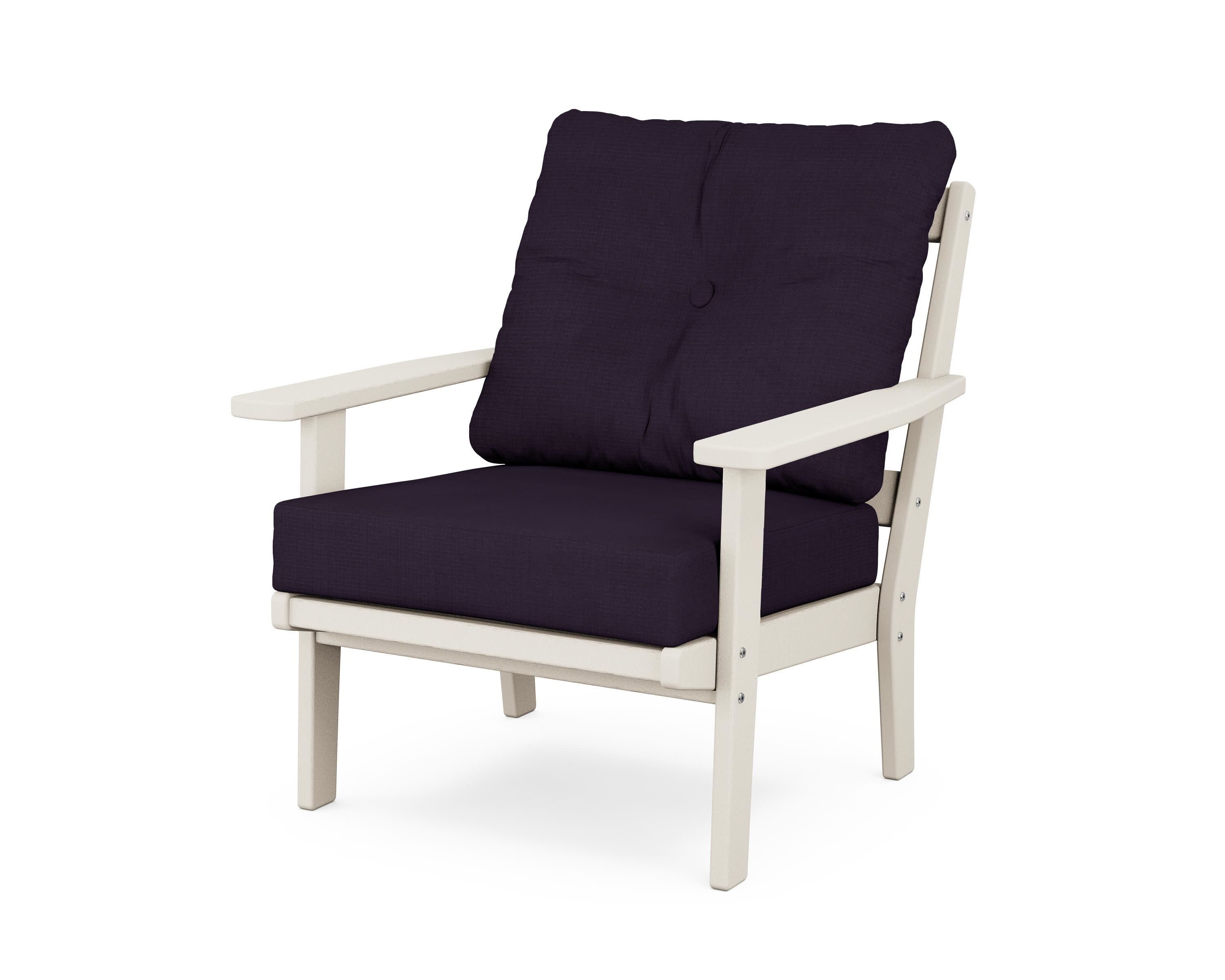 Prairie Deep Seating Chair in Sand / Navy Linen